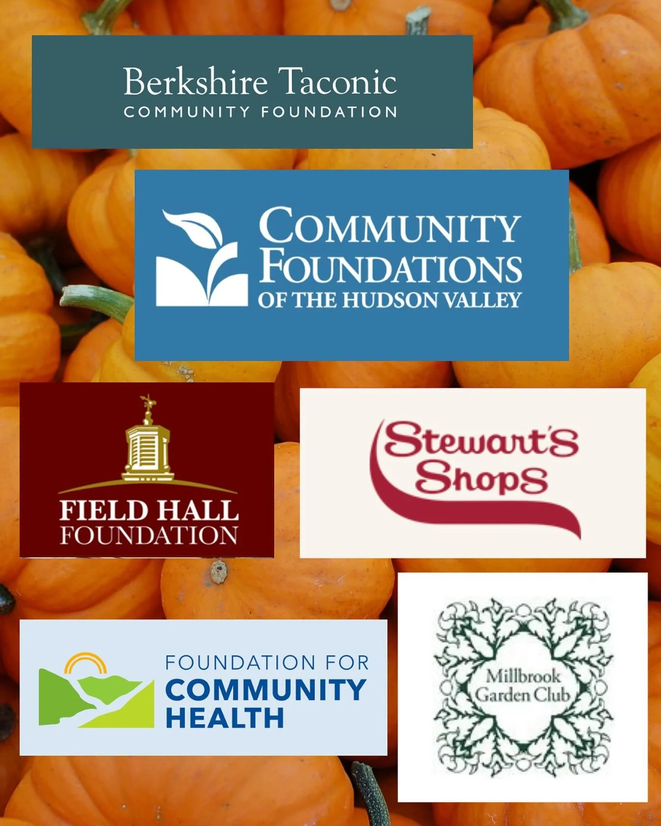 THANK YOU TO OUR 2025 GRANT FUNDERS!!

We&rsquo;re deeply grateful to the following organizations whose grant support has made our work possible:

Northeast Dutchess Fund, an area fund of Berkshire Taconic Community Foundation, supported our Market G