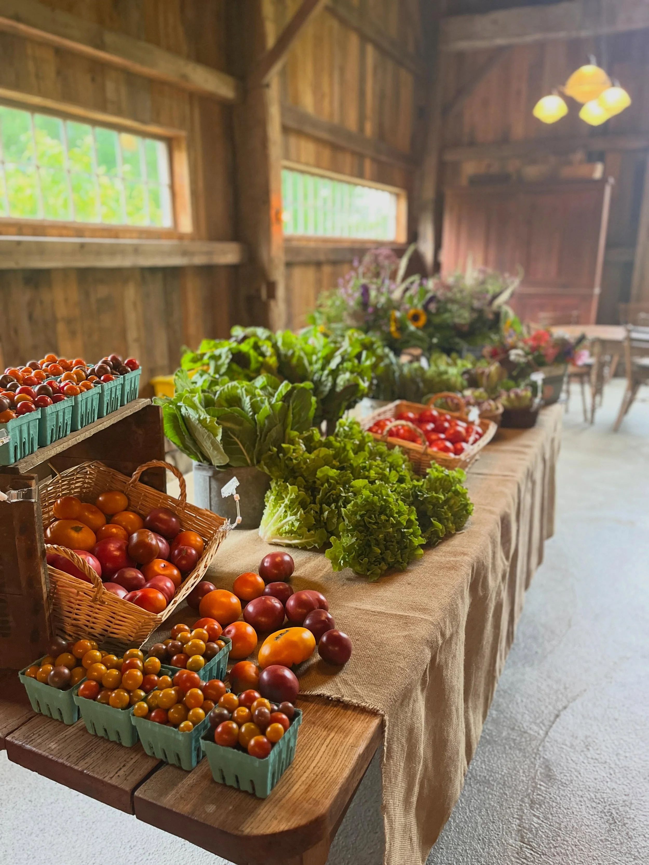 Our bi-weekly Pop-Up Markets&nbsp;return tomorrow, Friday, June 5, from 9 am to noon. We hope you&rsquo;ll join us! 

Stop by to pick up fresh, USDA Certified Organic produce from the Market Garden, peonies by the stem, Farm-fresh eggs from our new f
