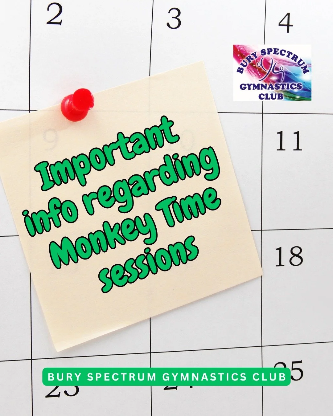 🚨 Just a reminder that Monkey Time will not be running tomorrow on Monday 25th May due to the Bank Holiday Monday.

But our Wednesday 27th and Friday 29th sessions will run as usual.

Our Half Term play sessions stary Tuesday, so head to our website
