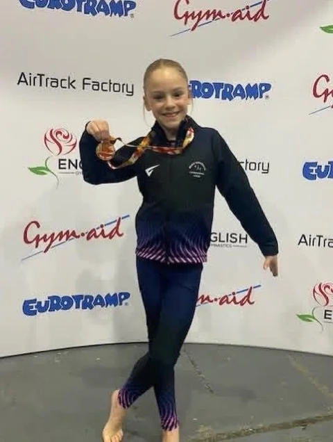 One weekend, an AMAZING 3 English National Championship medals, our gymnasts made us so proud!

Evi Gold - Club 6 13-14
Jasmine Gold - Club 5 9-10
Sophie Bronze - Club 5 11-12