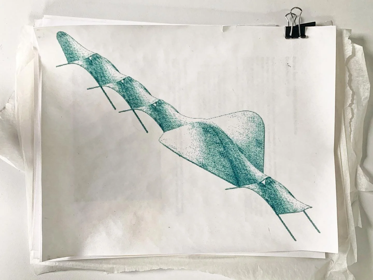 Preliminary sketch for Euston Station head house while at @skidmoreowingsmerrill with Team @olinmckenzie. 2017. Doubly-ruled shell aggregation.

Perks of spring cleaning/packing&mdash;digging up old thoughts (and lots of junk).
