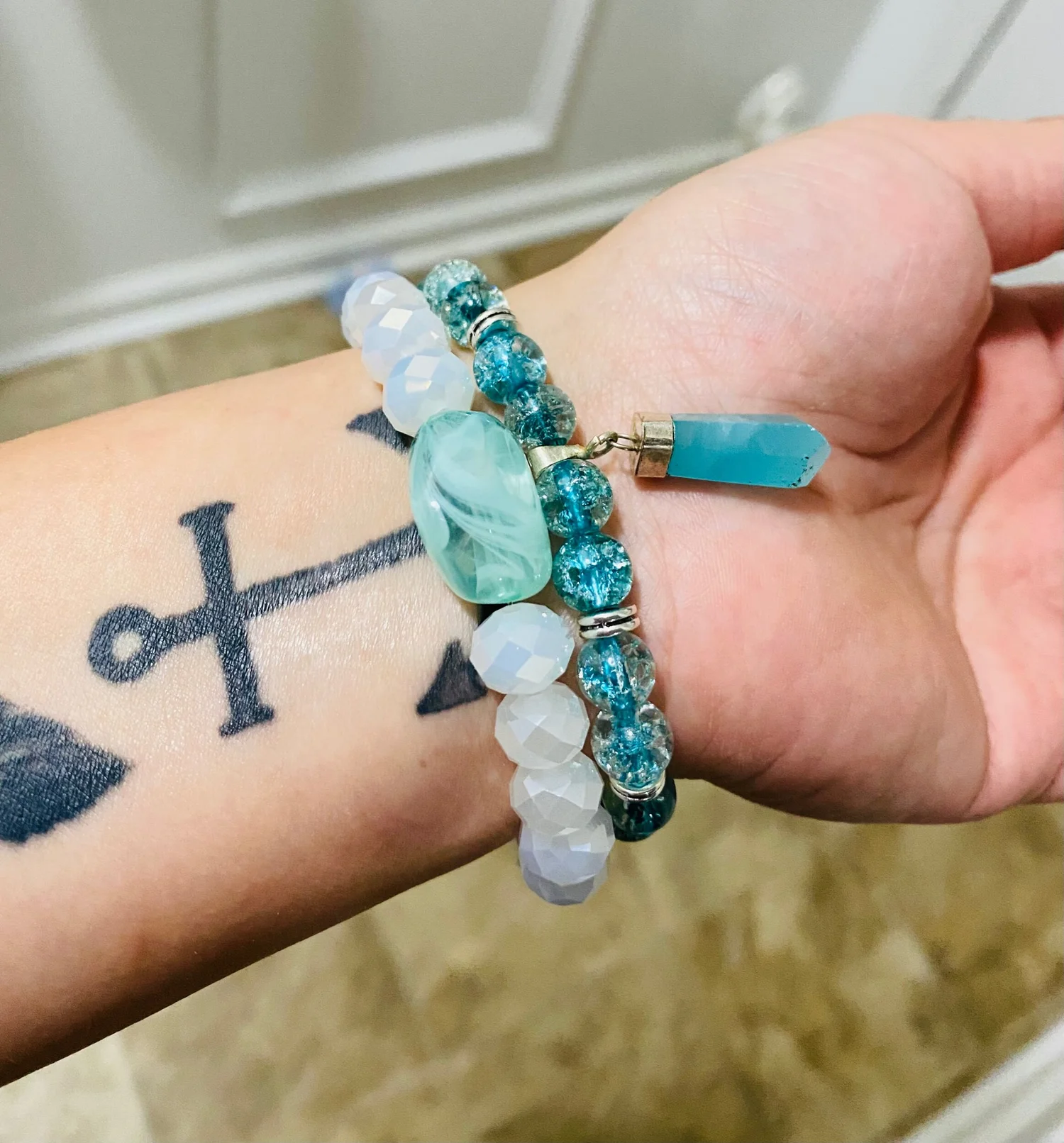 Aragonite Bracelet Set Crystal Stone Bracelet set — Your a gem