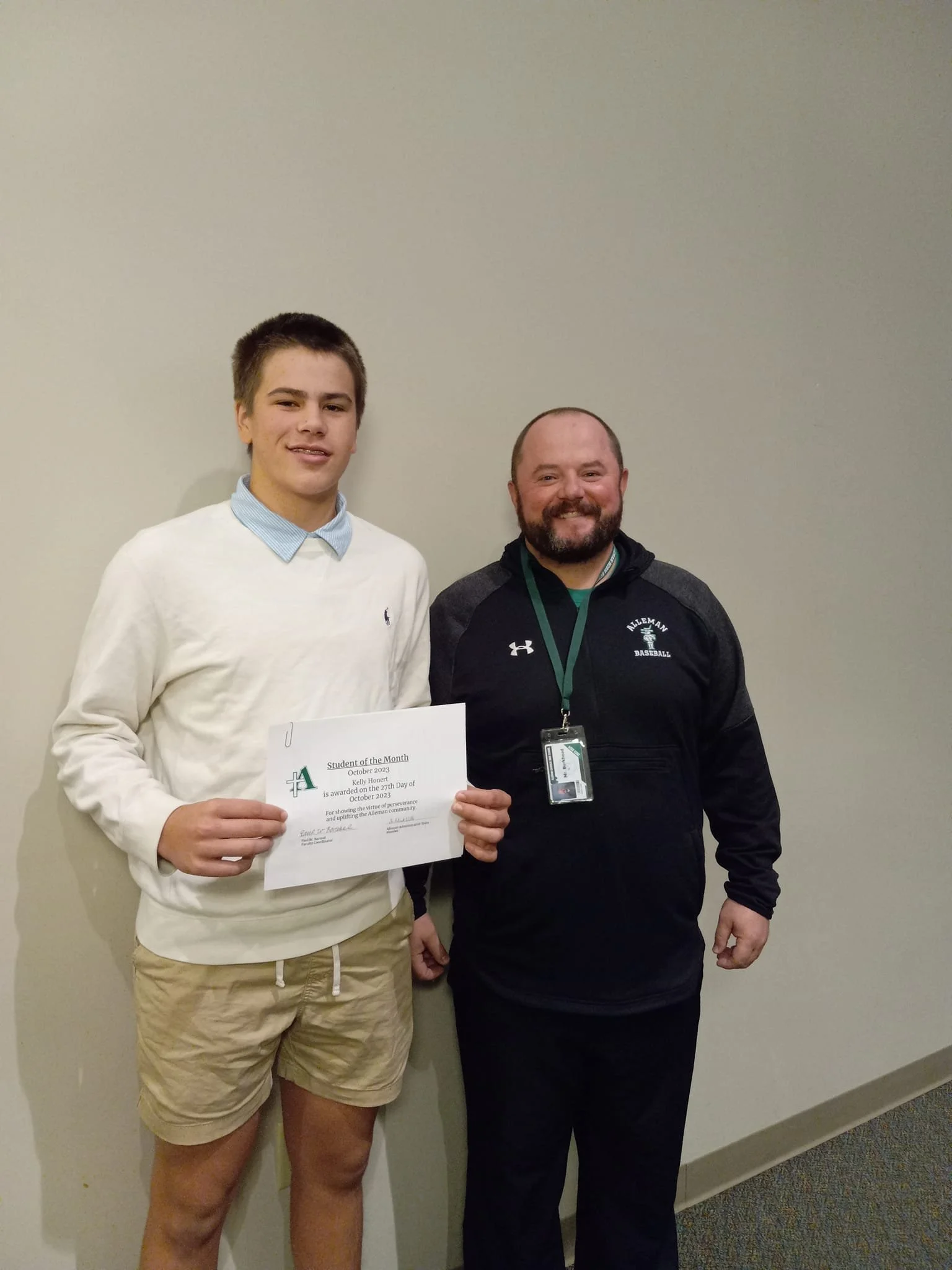 October Students of the Month — Alleman Catholic High School