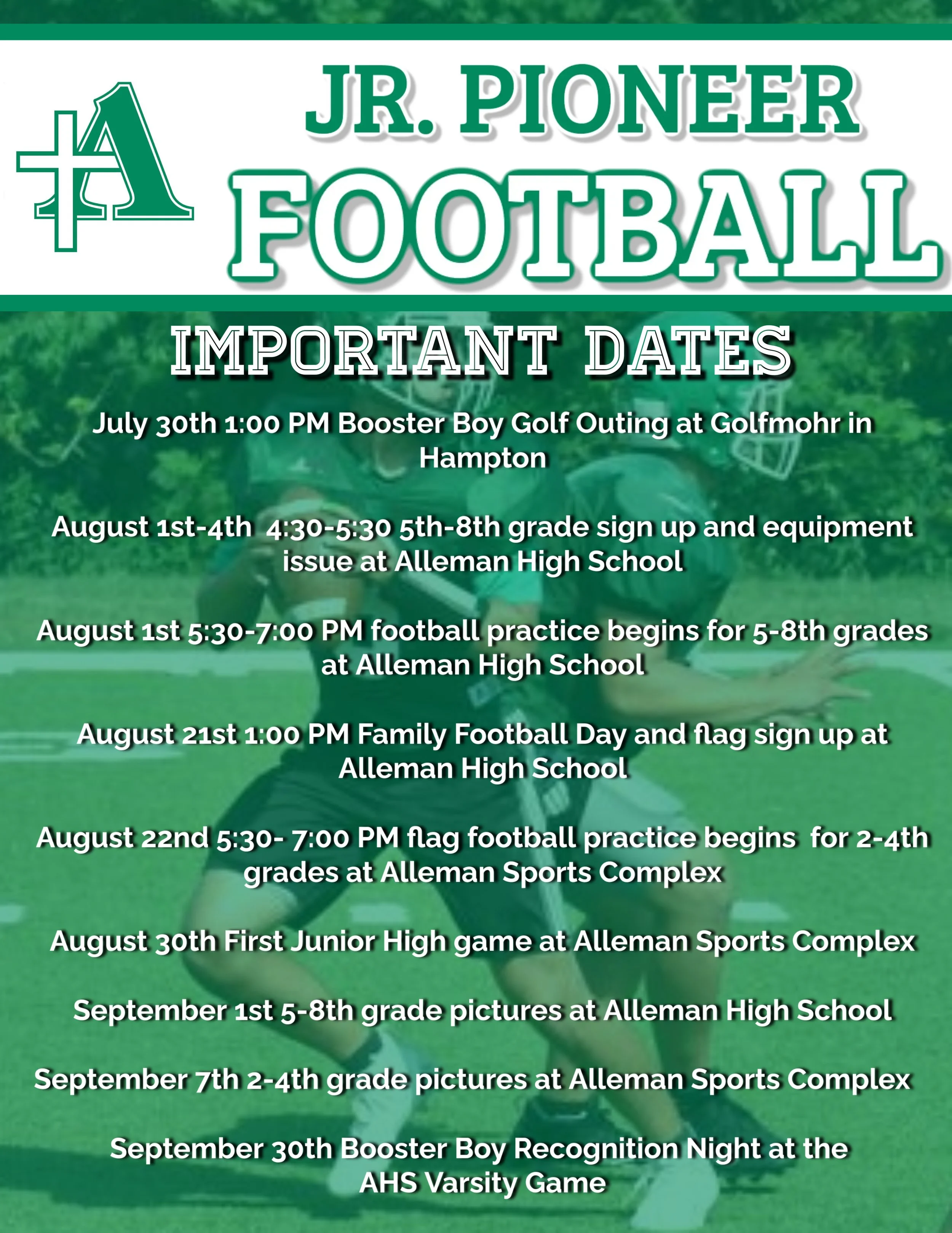 Junior Pioneer Football — Alleman Catholic High School