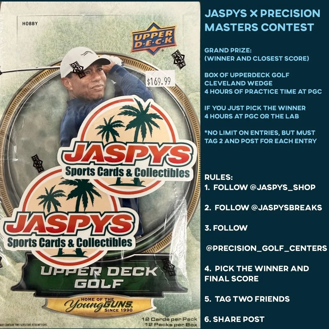 Happy to announce this awesome partnership with our new neighbors!!! @jaspysbreaks @jaspys_shop follow the rules in the post to enter in this years @themasters contest!  Deadline to enter is 4/8/2026 at 10:00pm. All entries must be made on @precision