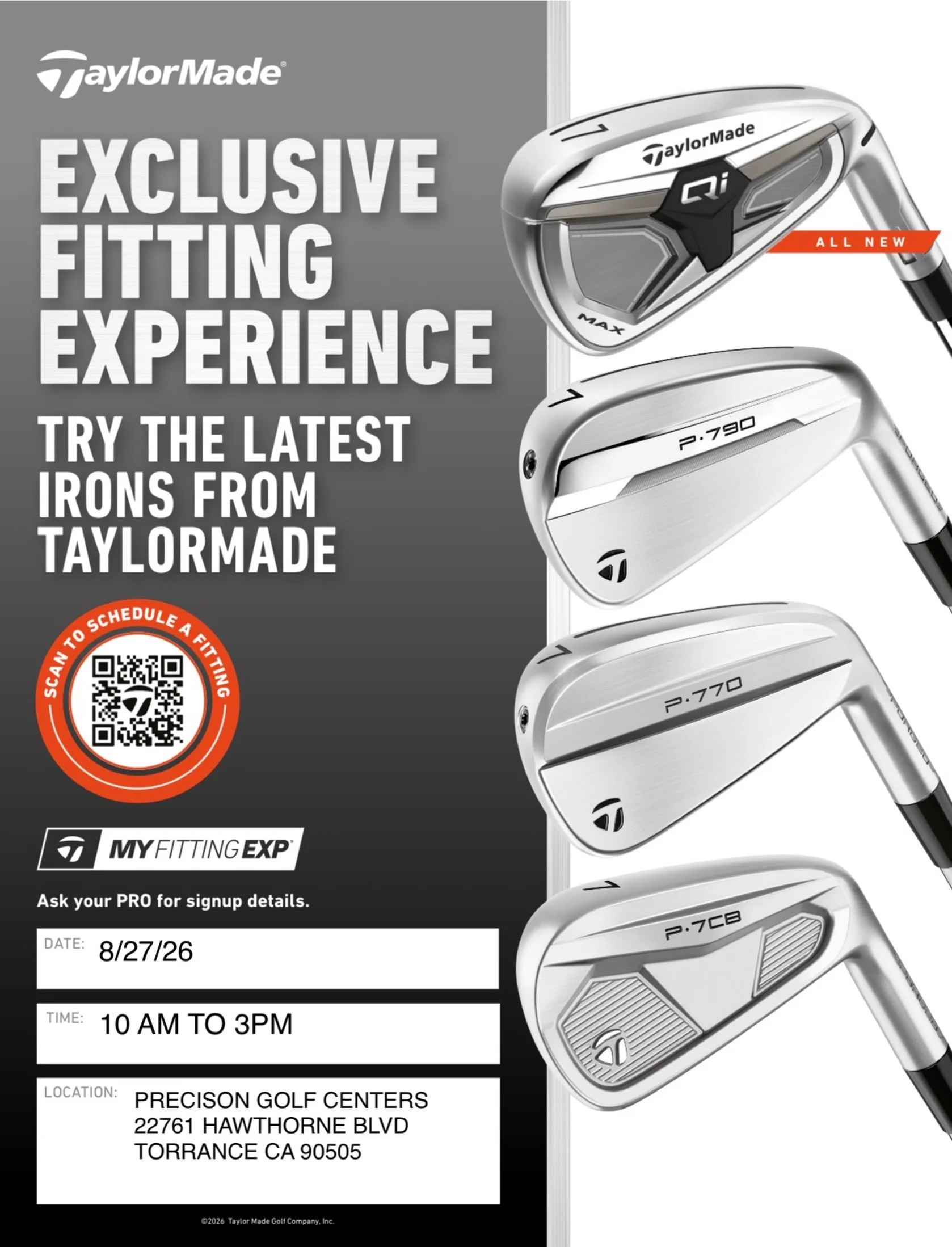 @taylormadegolf will be @precision_golf_centers 8/27 from 10-3pm!  Reserve your free fitting and special event pricing!  #taylormade #golf #indoorgolf #southbay #torrance