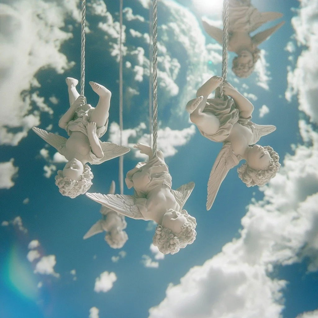 👼 🌌 How the angels hang from heaven:
I had been watching the world for such a long time&mdash;hanging upside down from a cloud, my umbilical cord tethered to the cosmos. All I wanted was to be born, to give it a shot, and see how far I could get as