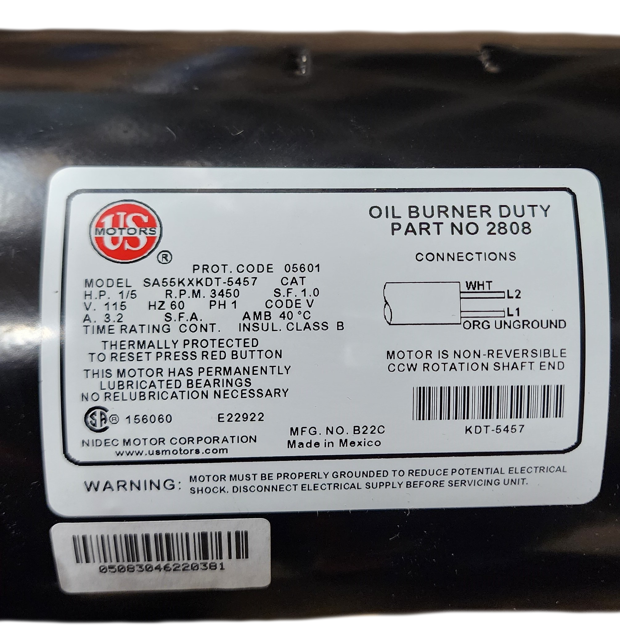 1/5hp Burner Motor 0106BM