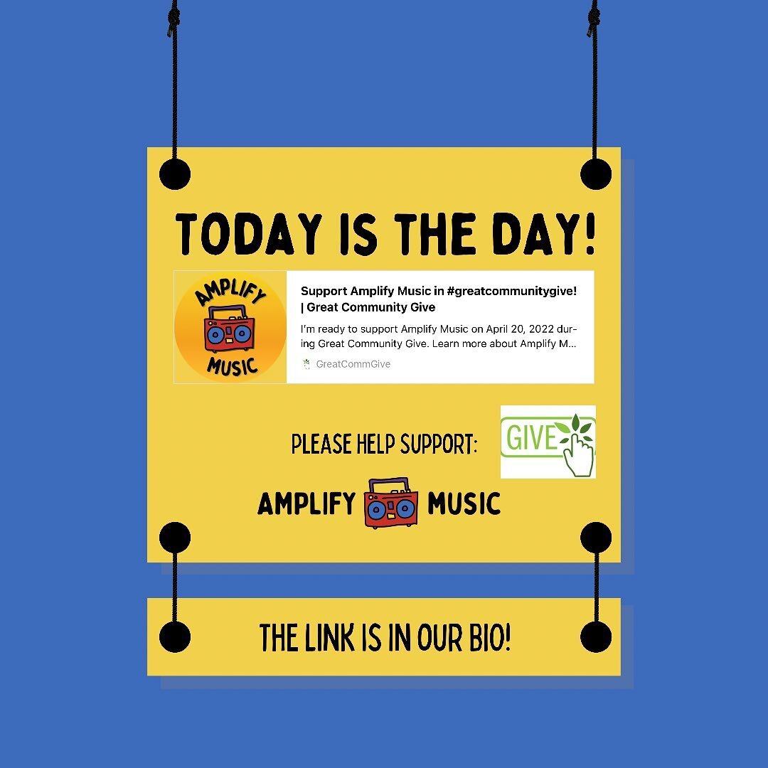 Today is the great community give. Please help support Amplify Music by clicking the link which is also located in our bio. Thank you so much and have a wonderful rest of your day! #greatcommunitygive2022 #greatcommunitygive