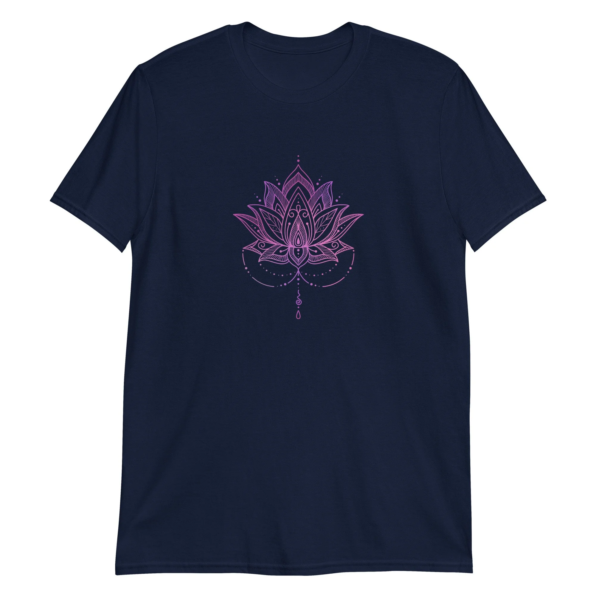 Lotus Flower 100% Cotton Unisex T-Shirt - in Deep Sapphire
