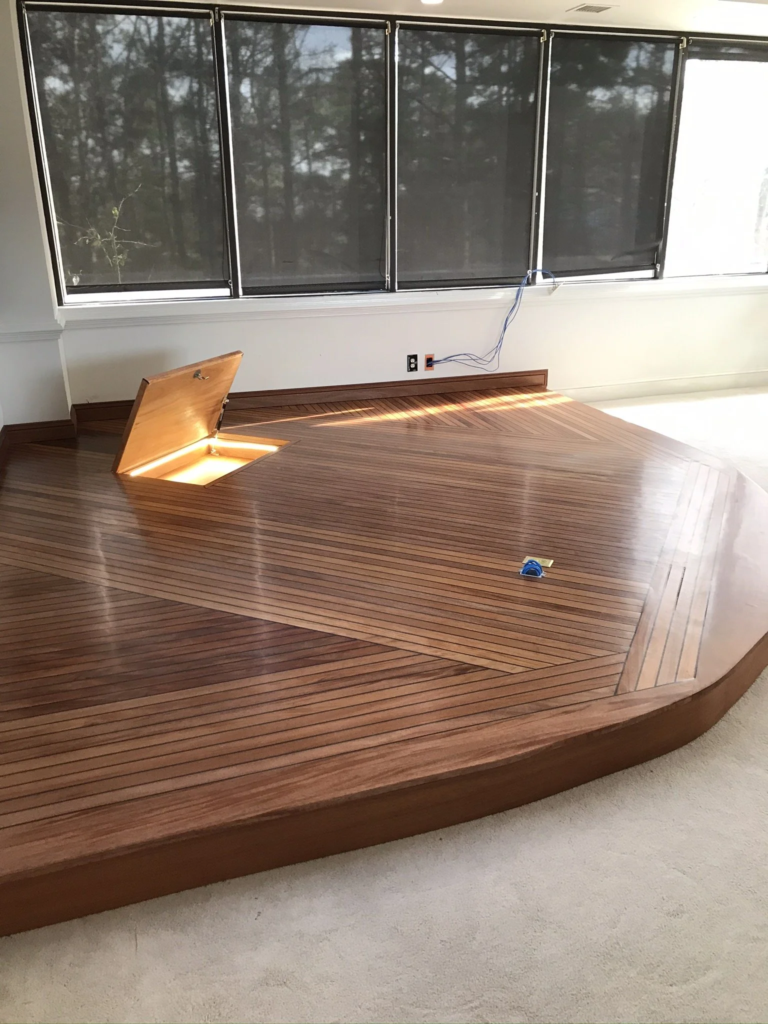 Ship decking platform. 