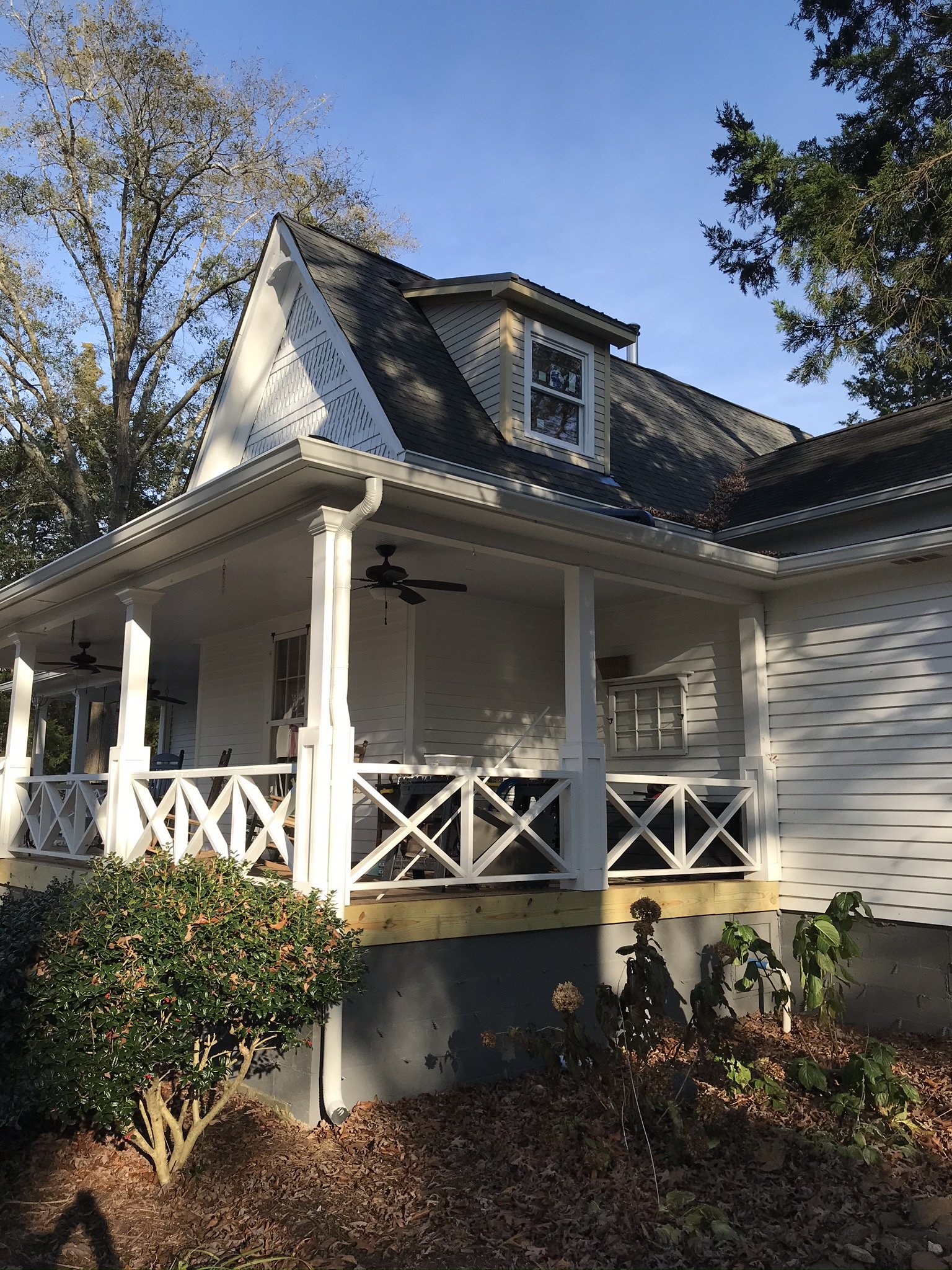 An attic dormer addition creates usable second story living space.  