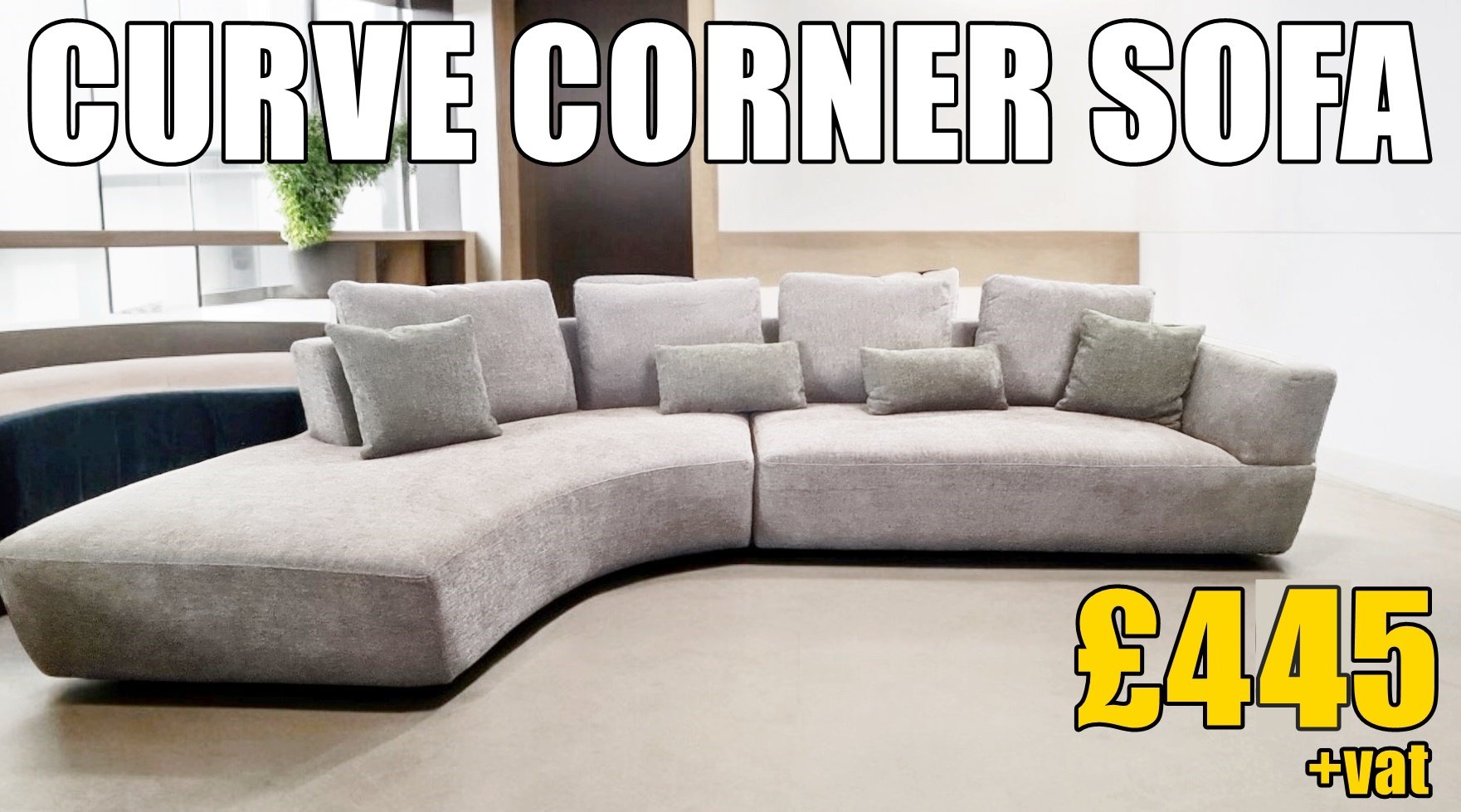 CURVE CORNER SOFA - Large L/H facing corner curved sofa, Was £695+vat, NOW REDUCED TO JUST £445+vat BIG COMFY SOFA