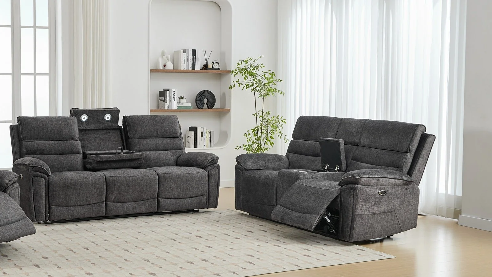 SALVO POWER RECLINER - Available in GREY - As 3 Seat & 2 Seat