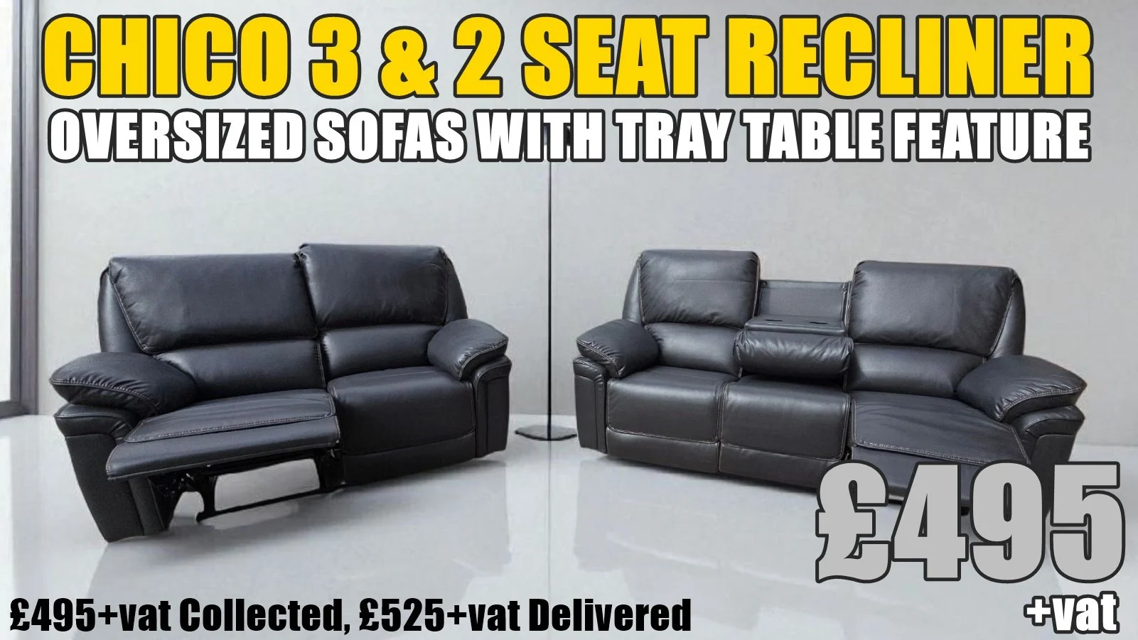 CHICO 3 & 2 SEAT - Big oversized 3 & 2 sofa set, Manual Recliner, Around 20 sets available