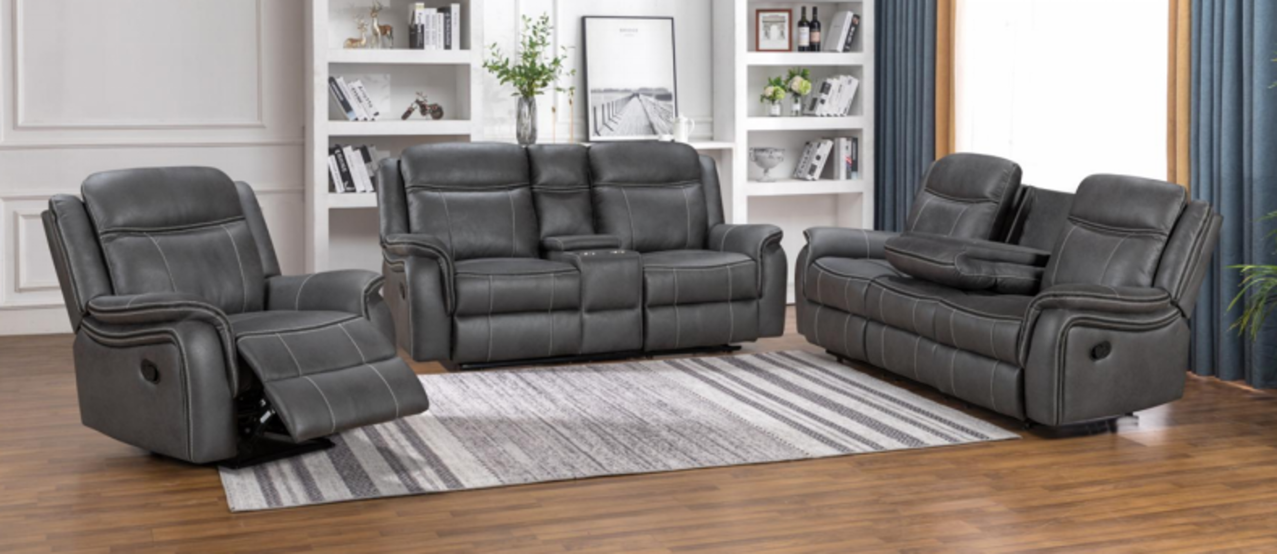 TERRA MANUAL RECLINER - Available in GREY - As 3 Seat, 2 Seat set and chair