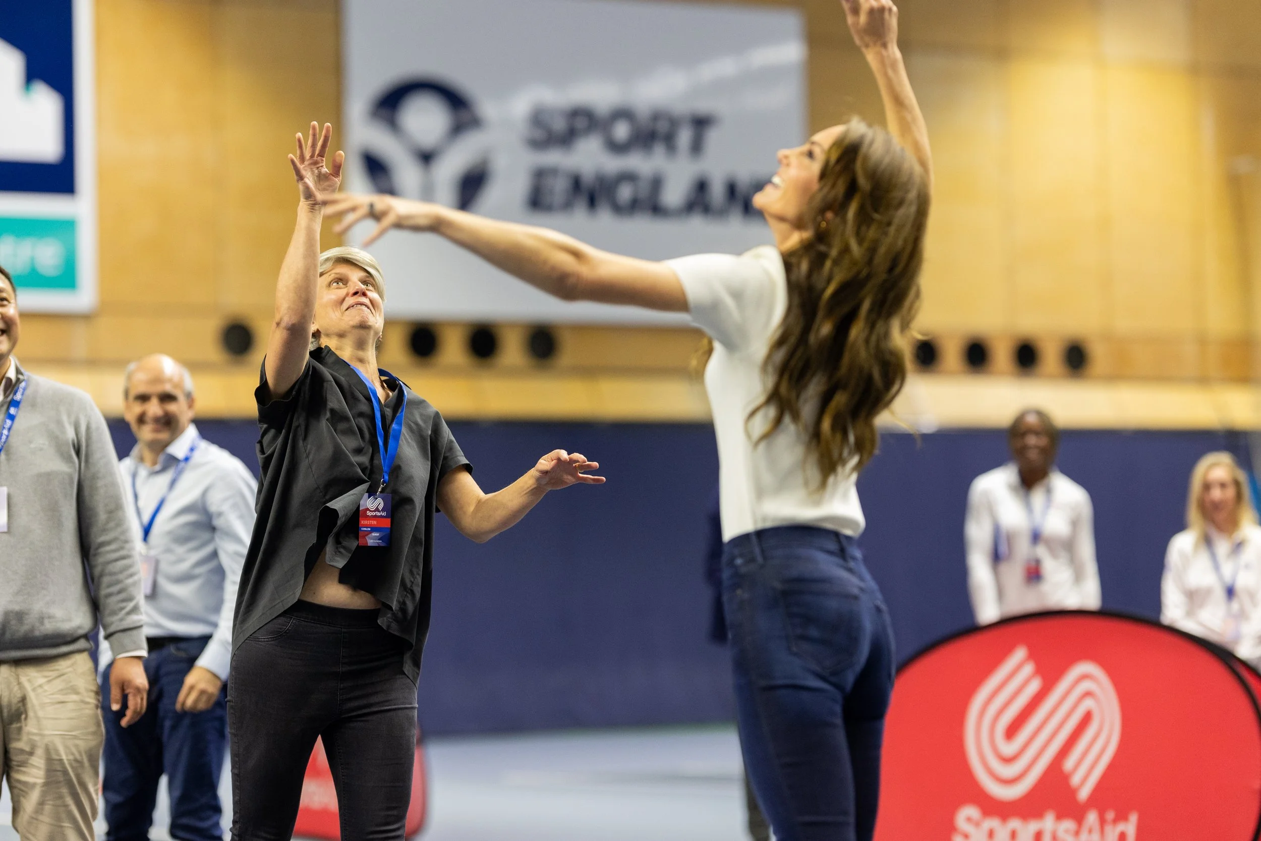 Her Royal Highness The Princess of Wales participates in a netball game.