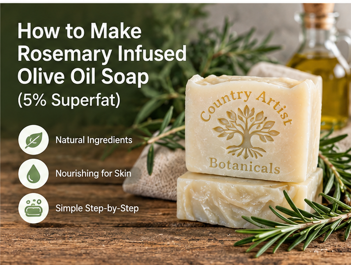 How to Make Rosemary Infused Olive Oil Soap (5% Superfat)