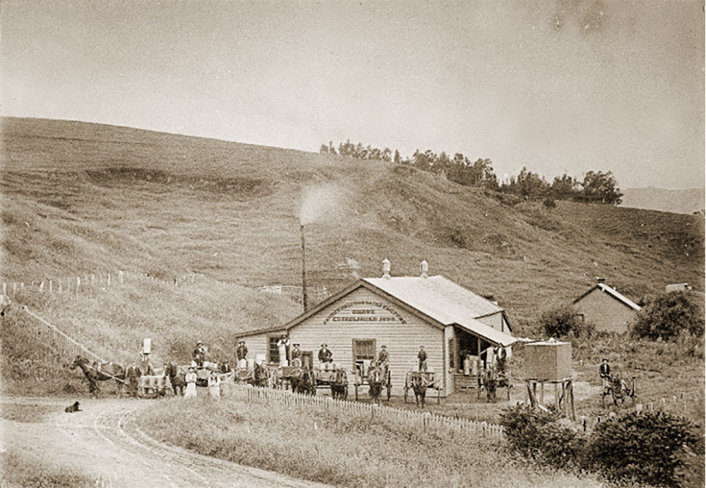 The original Barrys Bay Co-op Dairy Factory at Onawe, Barrys Bay (Est. 1895)