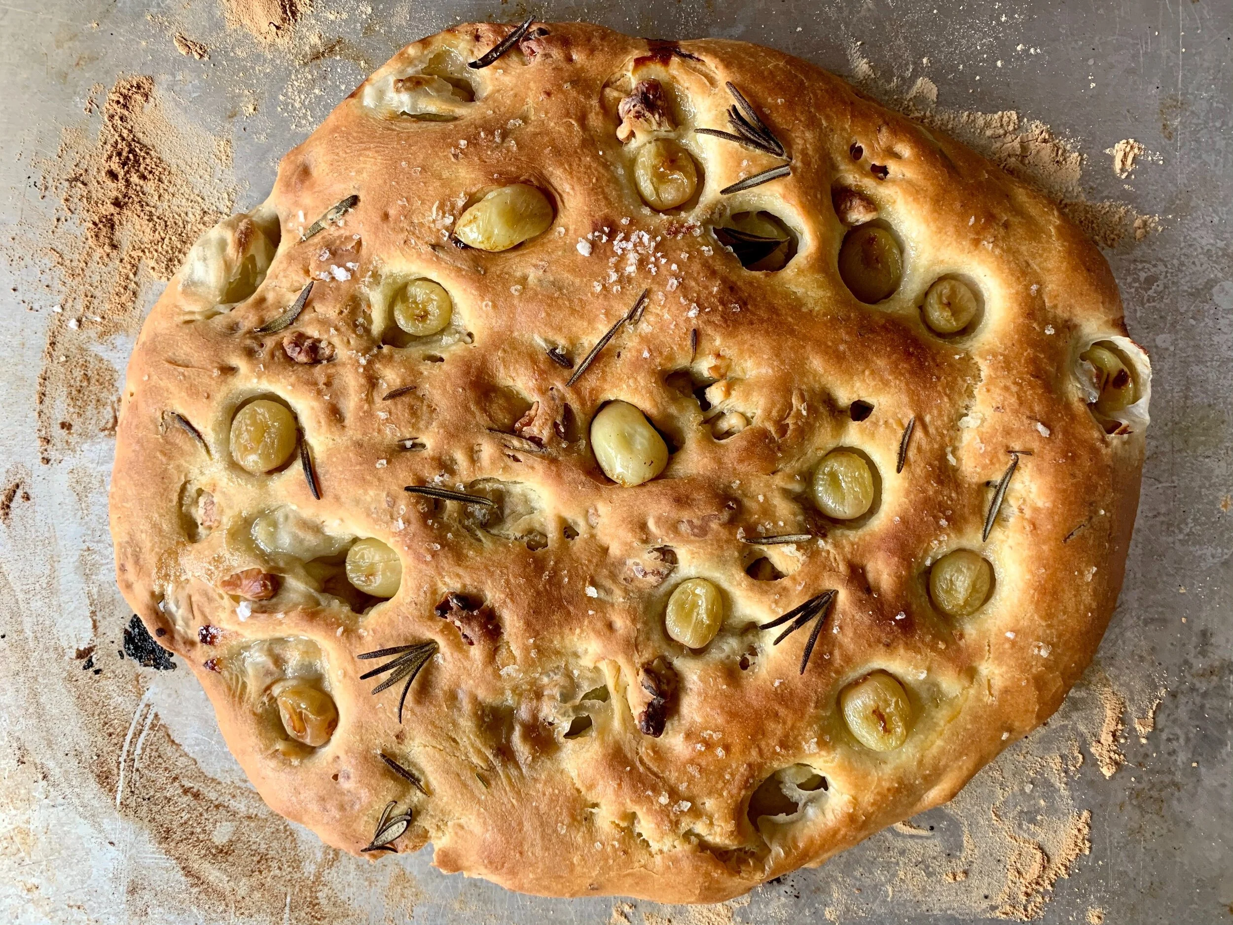 Grape and Walnut Flatbread