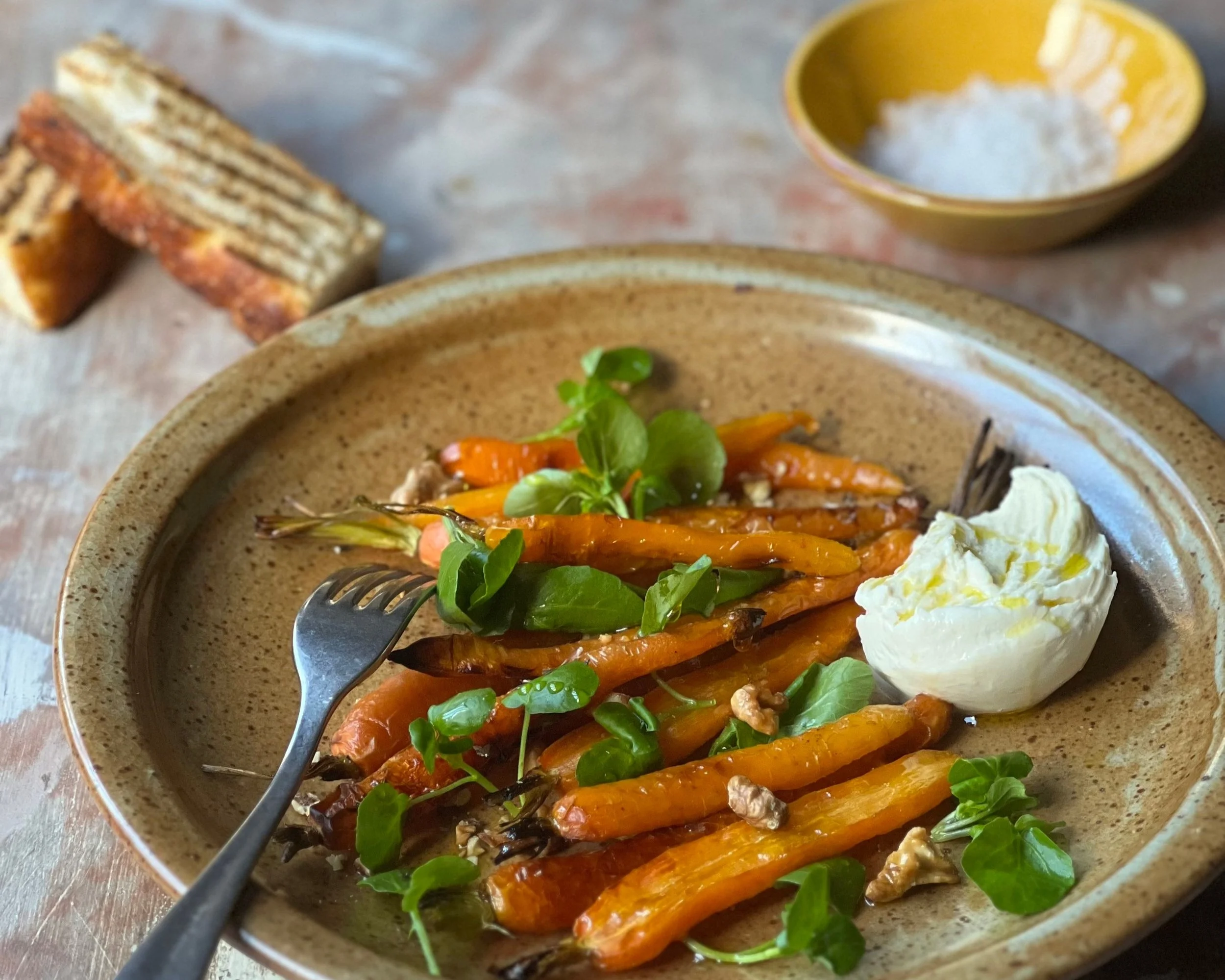 Roasted Spring Carrots with Fresh Mozzarella