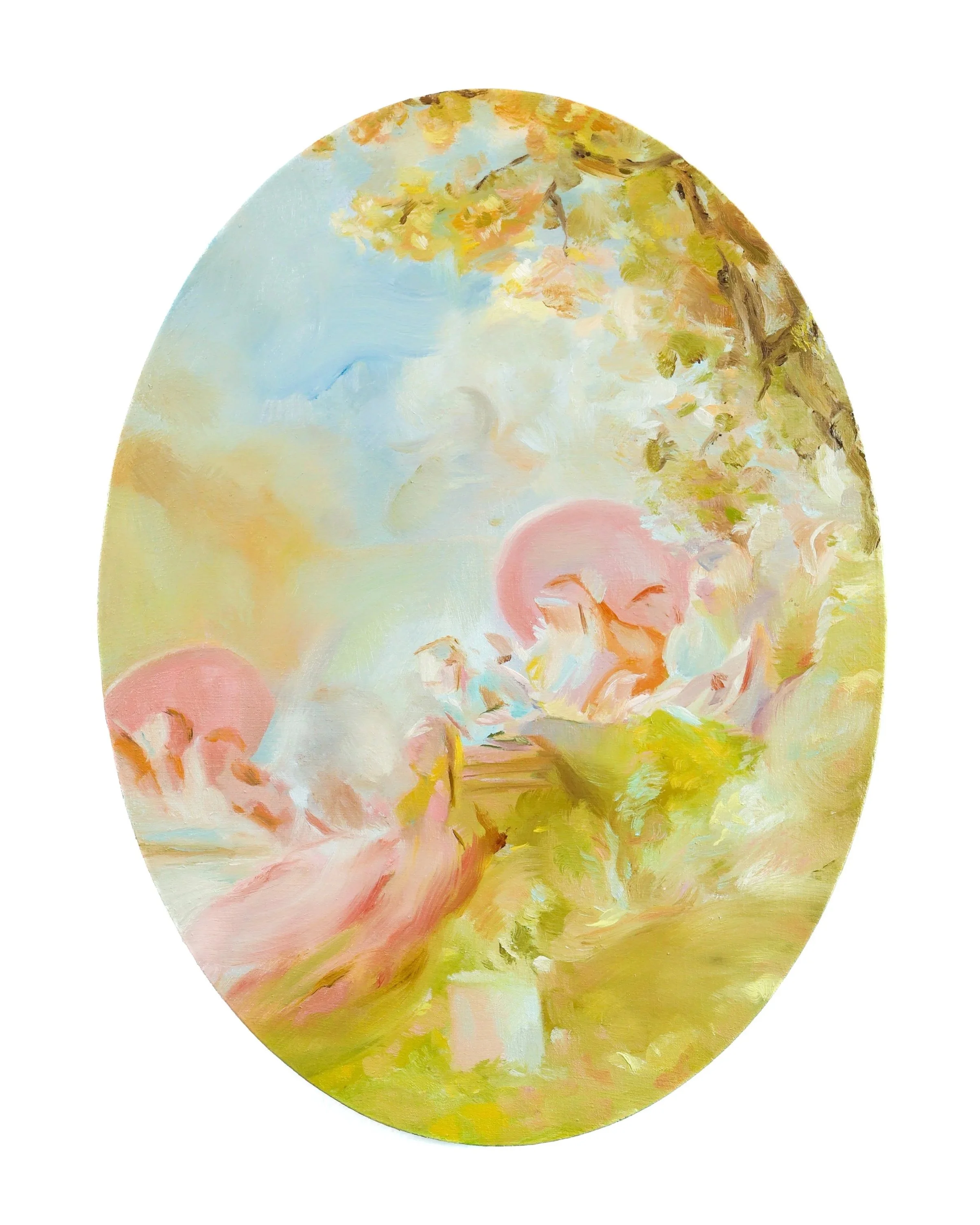 Love Is On The Loose - Cameo 2, After Fragonard. Oil on wood, 9 x 12”. 2026