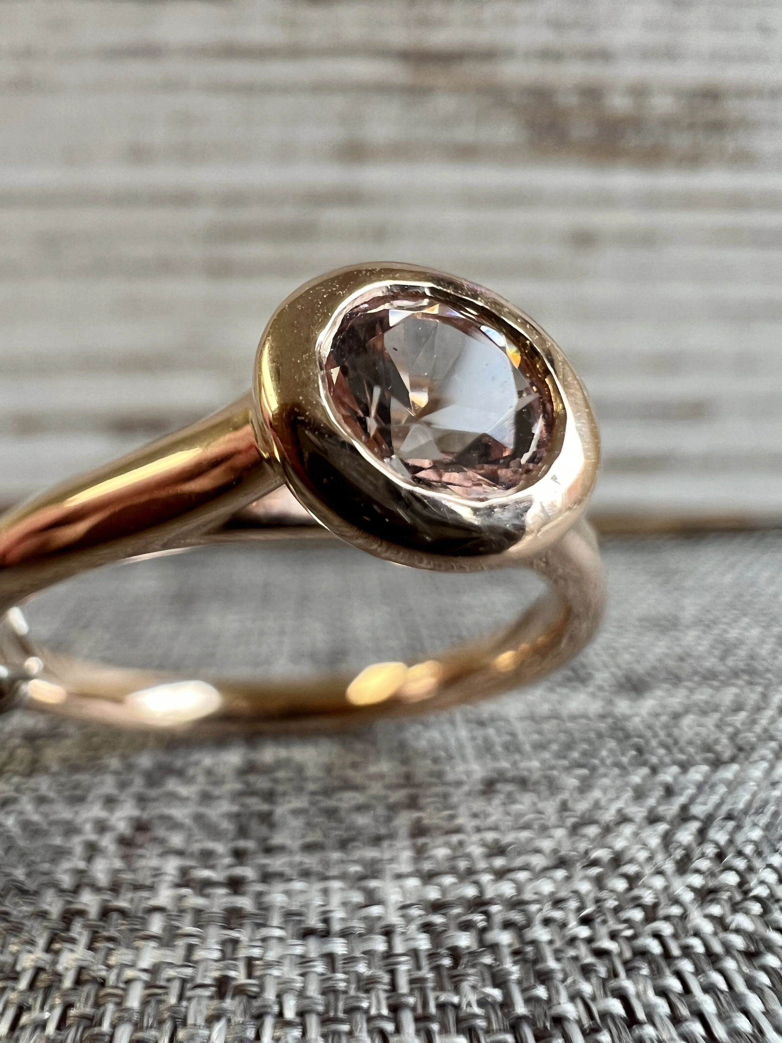 0.50ct Morganite Rose Gold Bezel Set Solitaire Chris Kristy s