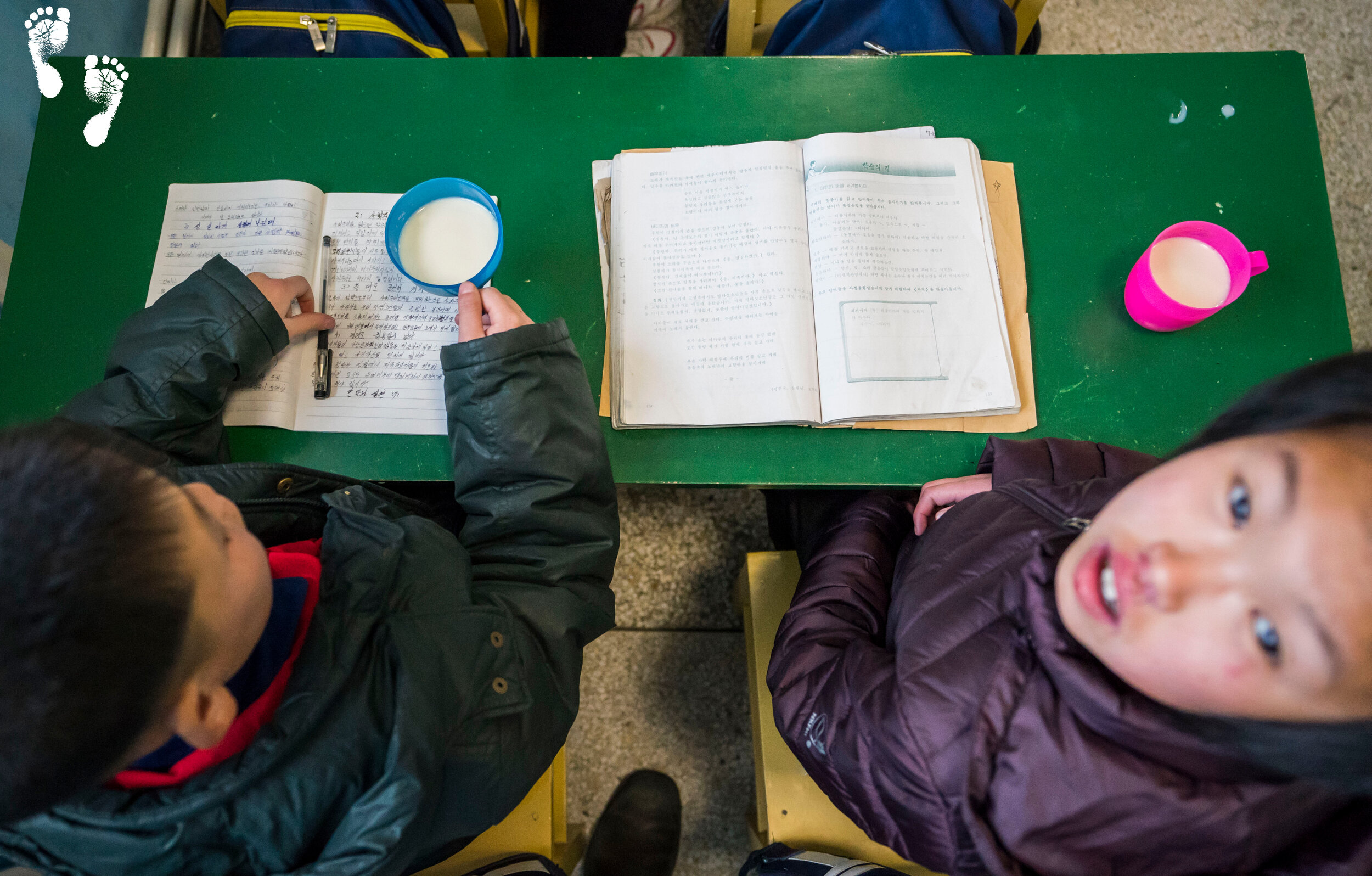 At The Wonsan Orphanage, one of our beneficiary schools, children enjoy fresh soymilk every morning.