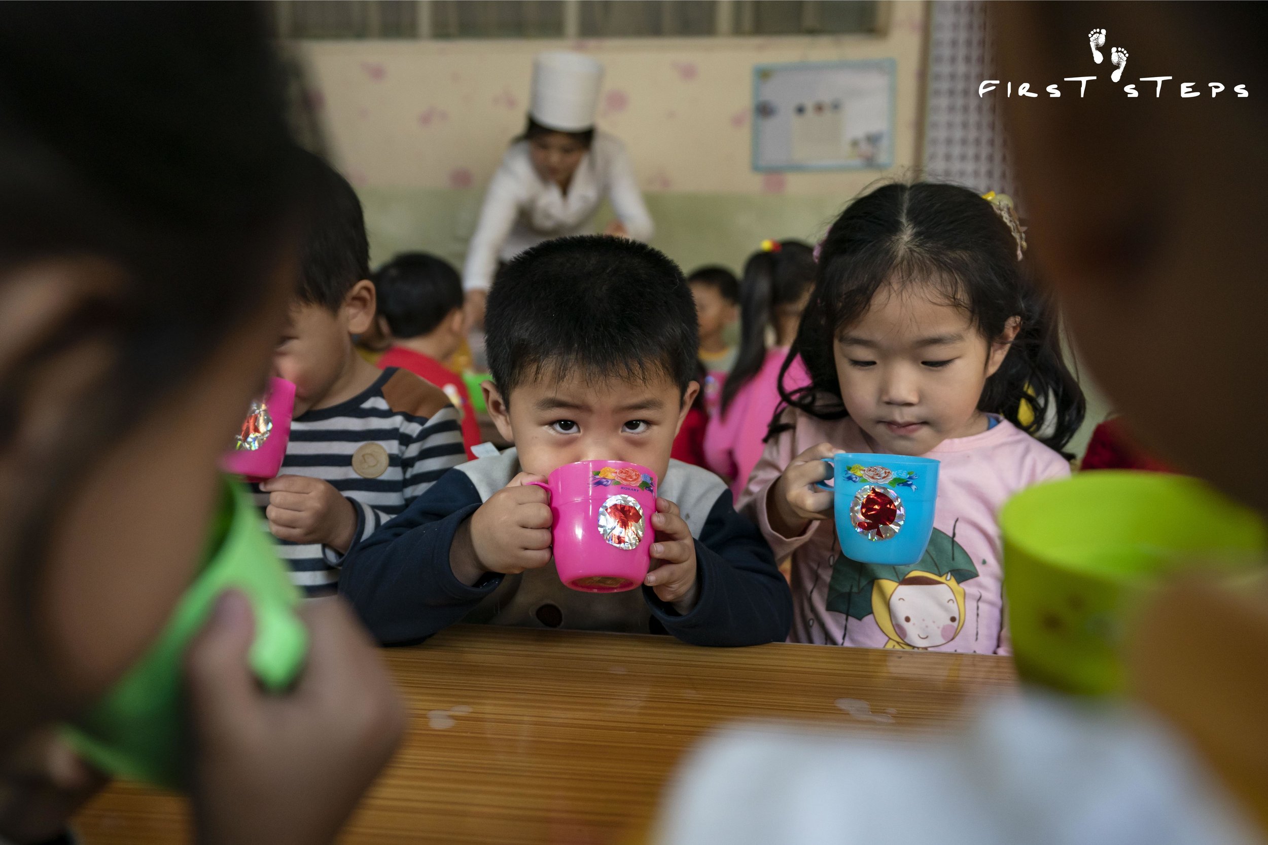 “The children like the soymilk and drink it well,” said Choe Kyong-Ok, who oversees the inventory and supply of soymilk at the daycare.