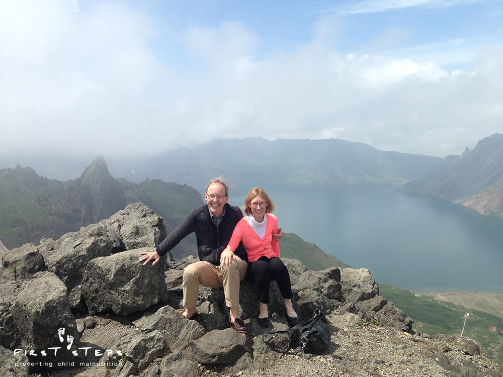 Bob Ross and Susan Ritchie on Mt. Paekdu, Ryanggang Province