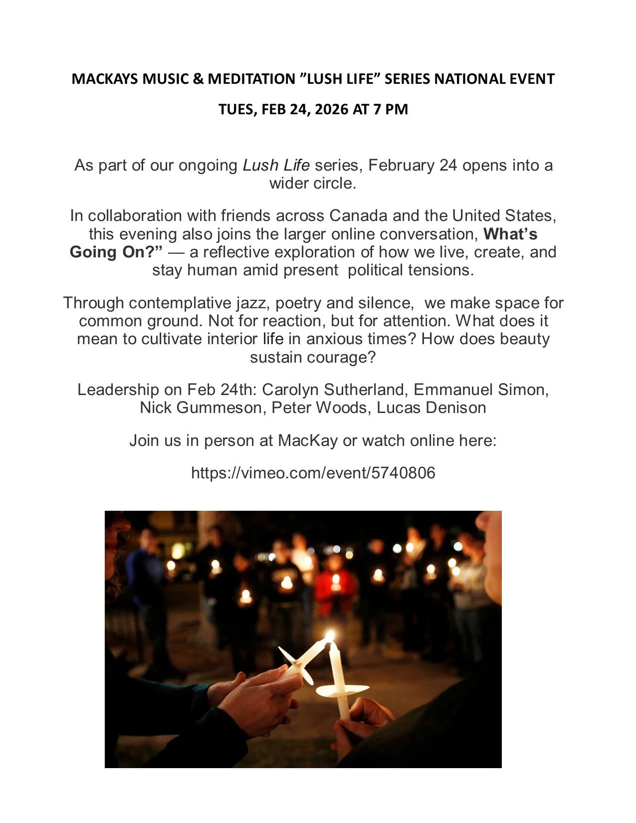 Music &amp; Meditation National Event Feb 24