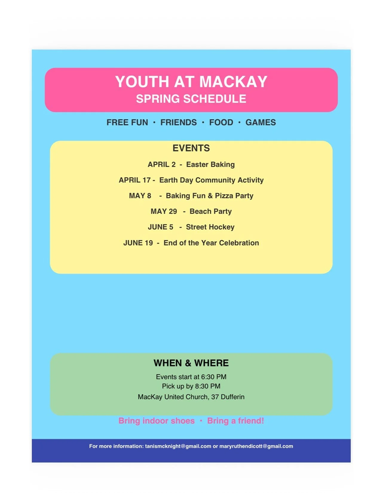 MacKay Youth Group - 2 x Friday evenings per month