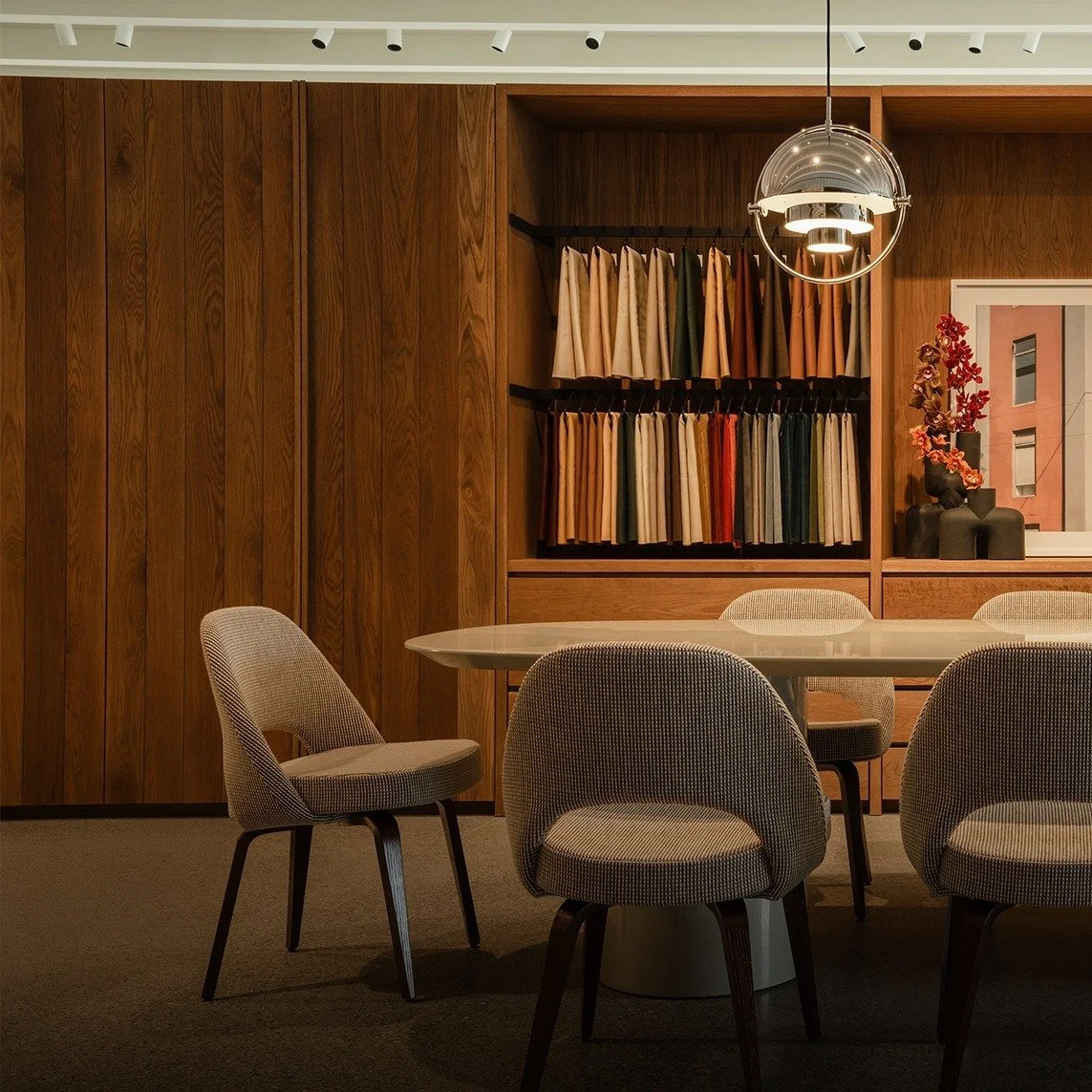 Crafted for excellence. We built the white oak cabinetry and paneling for this refined space for MillerKnoll at Design Within Reach. Clean lines, warm tones, and timeless materiality&mdash;designed to elevate every detail.
⁠
#custommillwork #whiteoak