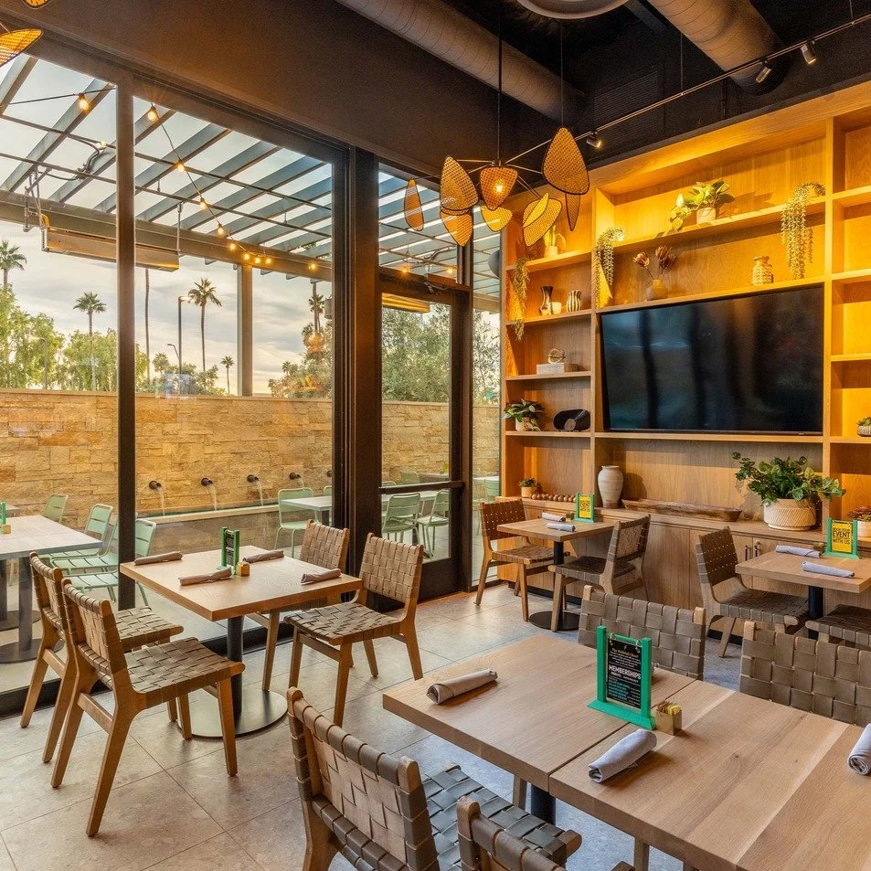 Where every meal begins with craftsmanship. These custom tables were built by Brothers of Industry to bring natural warmth and timeless design to the dining experience. #customtables #restaurantdesign #brothersofindustry #hospitalityinteriors #crafte