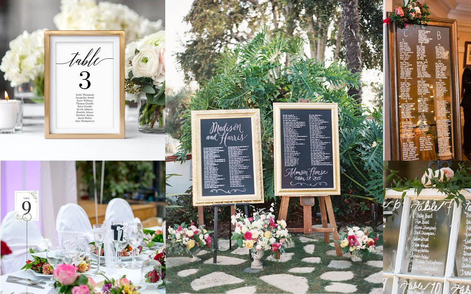 Seating Charts/Table Number Signs — Durham Event Rentals