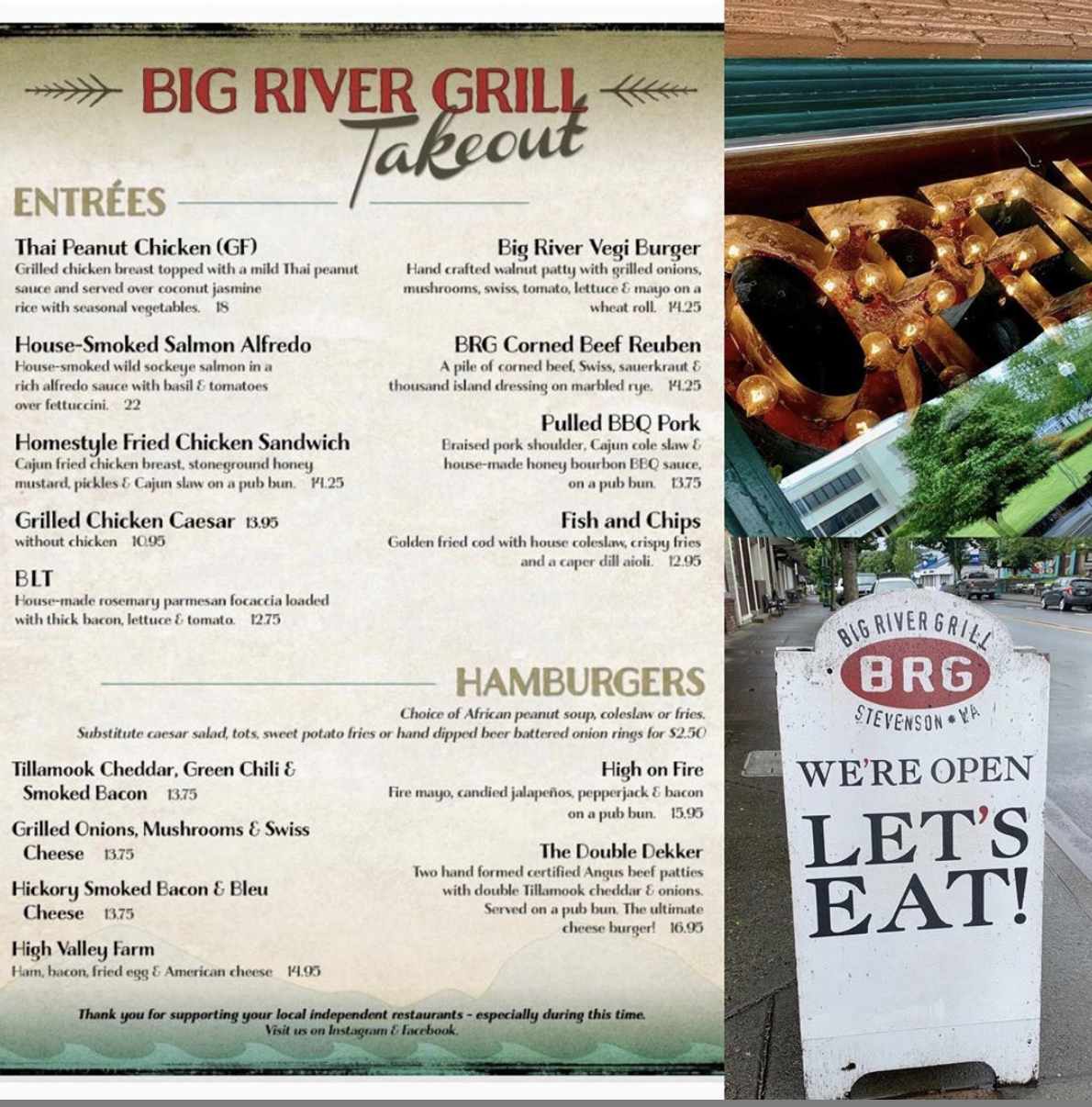 Menus — Big River Grill