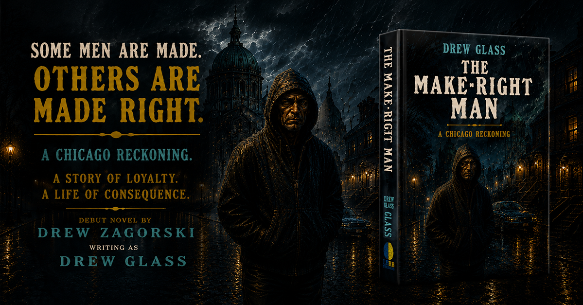 Writing, book design & publishing of The Make-Right Man: A Chicago Reckoning, a novel by Drew Glass