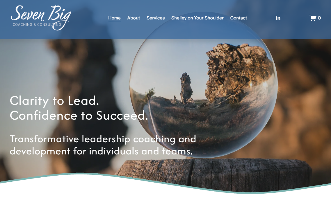 Web design and production for Shelley Saeger of Seven Big Coaching & Consulting