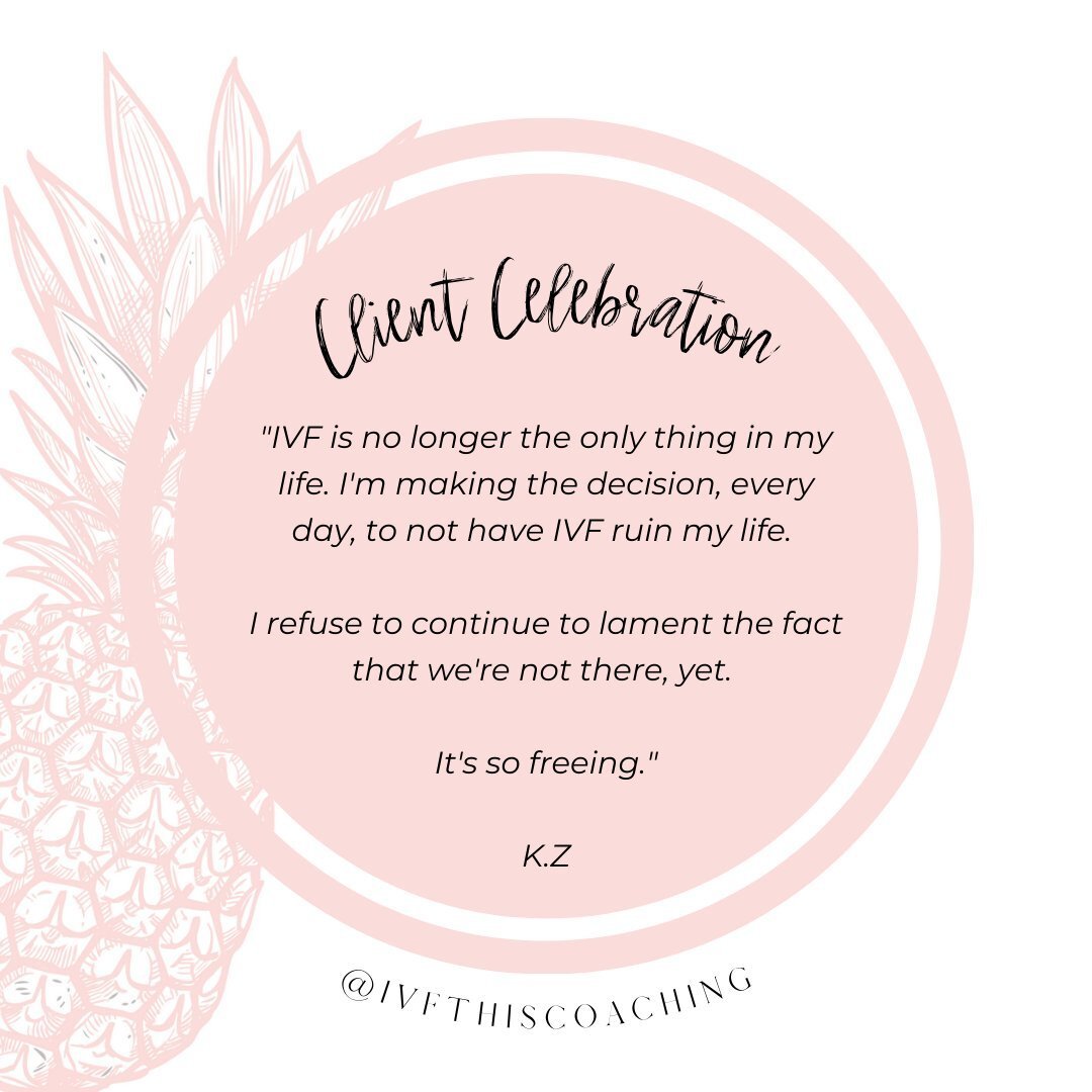 This gem comes from a coaching call with one of my amazing clients. ✨⁠
⁠
When we started working together, she described her life as being &quot;on hold&quot; during IVF.⁠
⁠
How many of you can relate?⁠
⁠
Throughout the 3 months we worked together, n