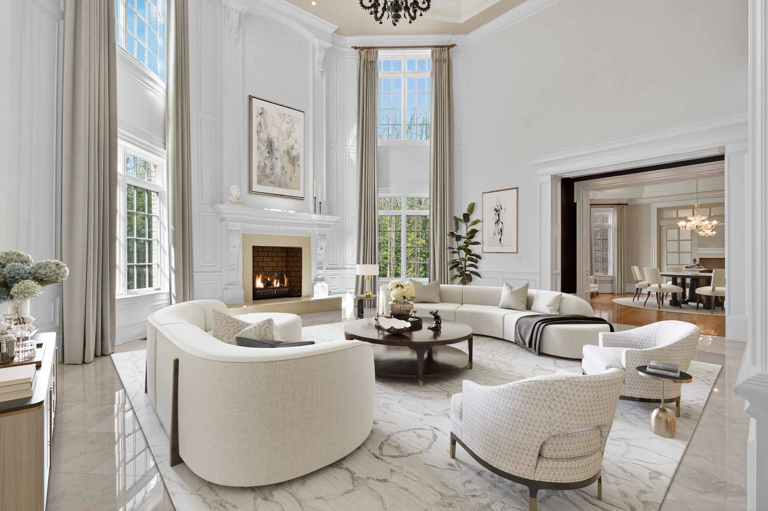 Luxury virtual Staging of a mansion in Virginia by Barion Design