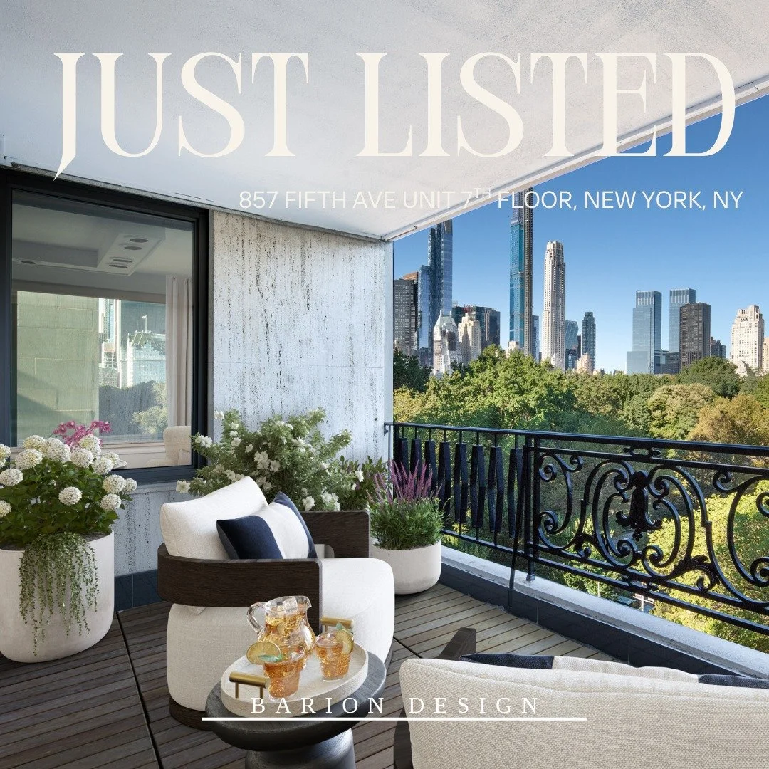 857 Fifth Ave Unit 7th Floor, New York, NY $6,850,000| 4 Beds | 5.5 Baths |
Listed by Allison Koffman and Juliette Janssens| Sothebys International Realty

#bariondesign #digitalstaging #virtualstaging #newyorkcity #nycrealestate #staging #realestate