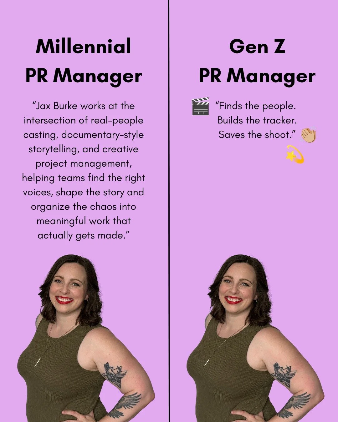 Same woman. Different font.