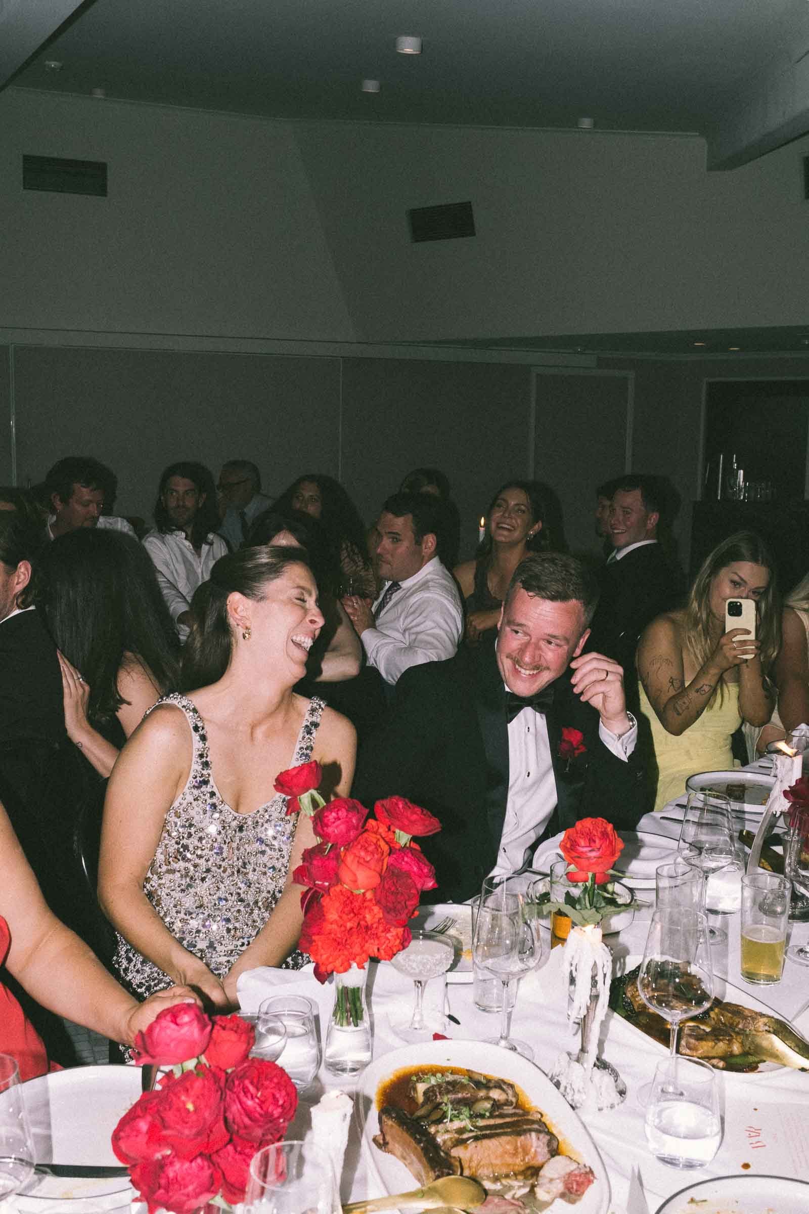 MELBOURNE BOTANICAL GARDEN WEDDING, BRIDE AND GROOM FIRST DANCE, GUESTS ON THE DANCE FLOOR