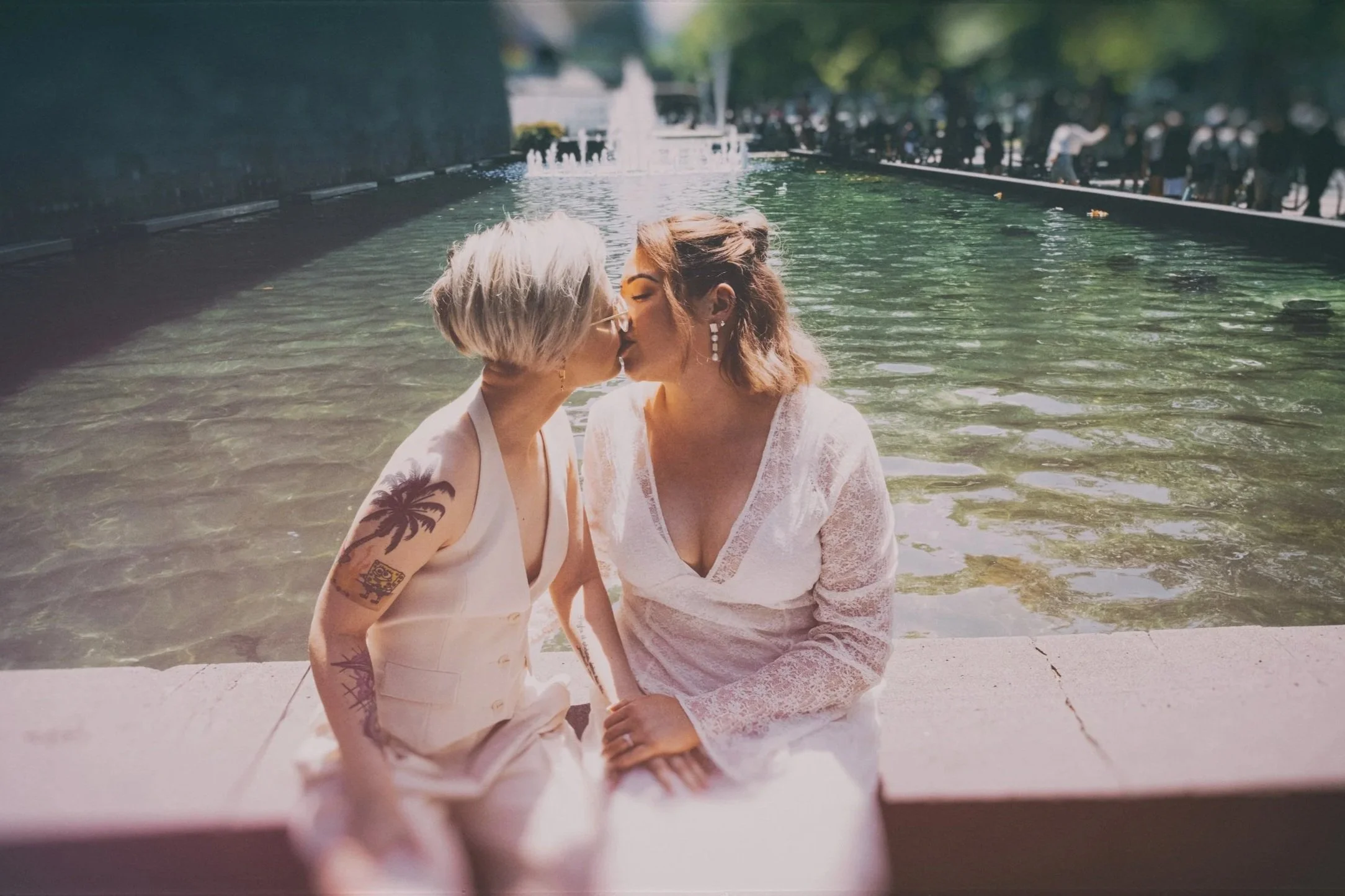 Same Sex Wedding Couple photographed at NGV Melbourne