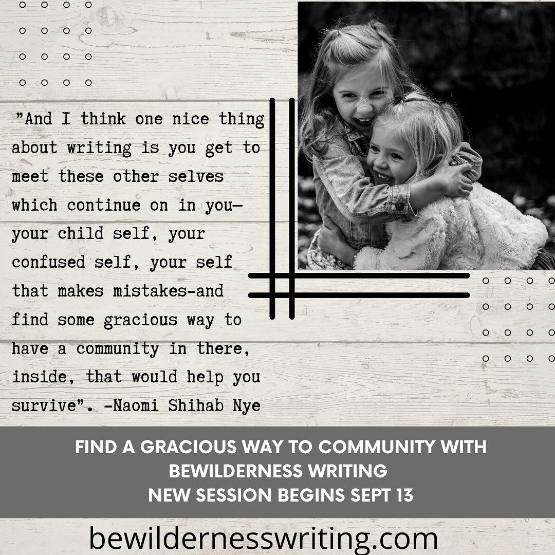 Meet your other selves on the page with Bewilderness Writing. 
#naomishihabnye #writersofinstagram #write #writer #poetry #poetrycommunity #poetsofinstagram #writeyourstory #powerofvoice #freewrite #findyourself #loseyourself #whatistheself