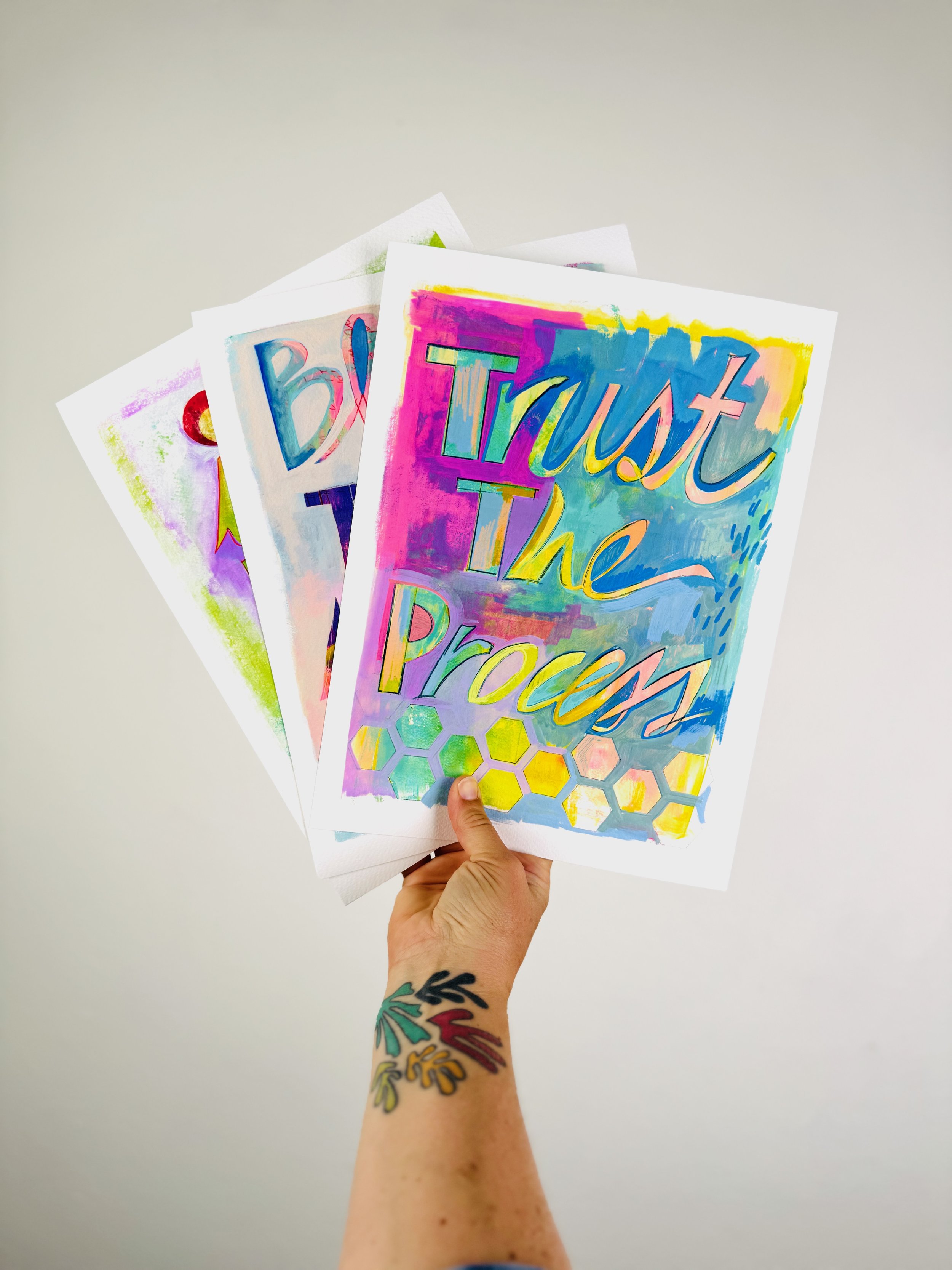 Positive Vibes Print Trio (three signed prints!)