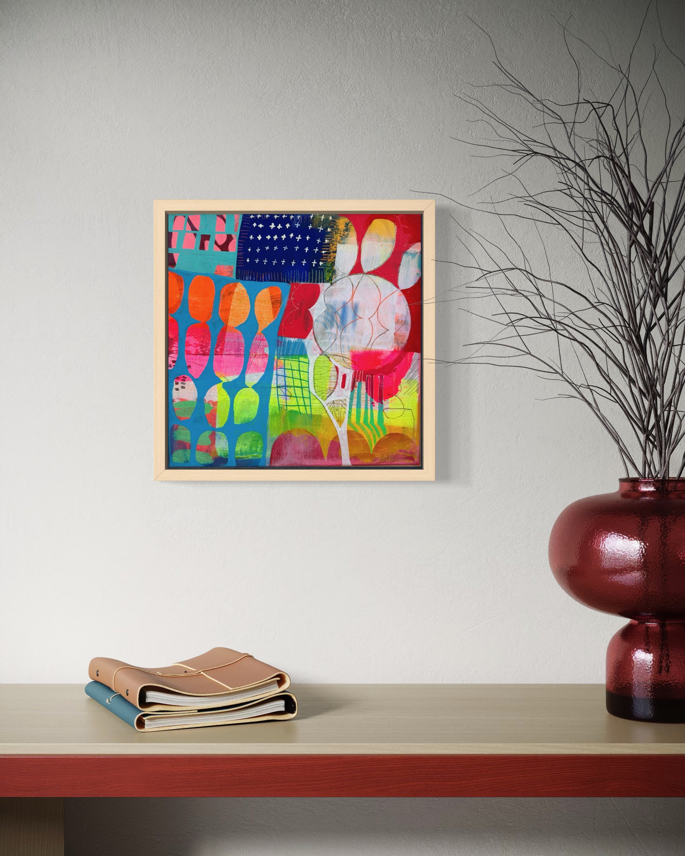 NEW Coat of Many Colors II (original 12x12 framed)