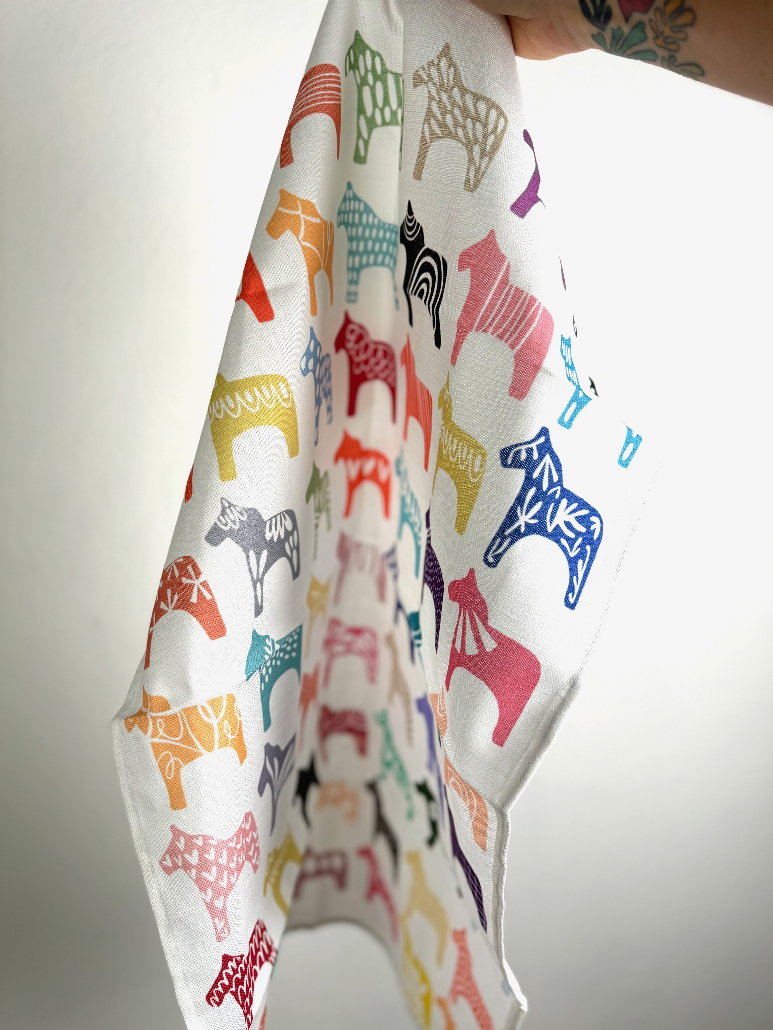 Dala Horses dish towel