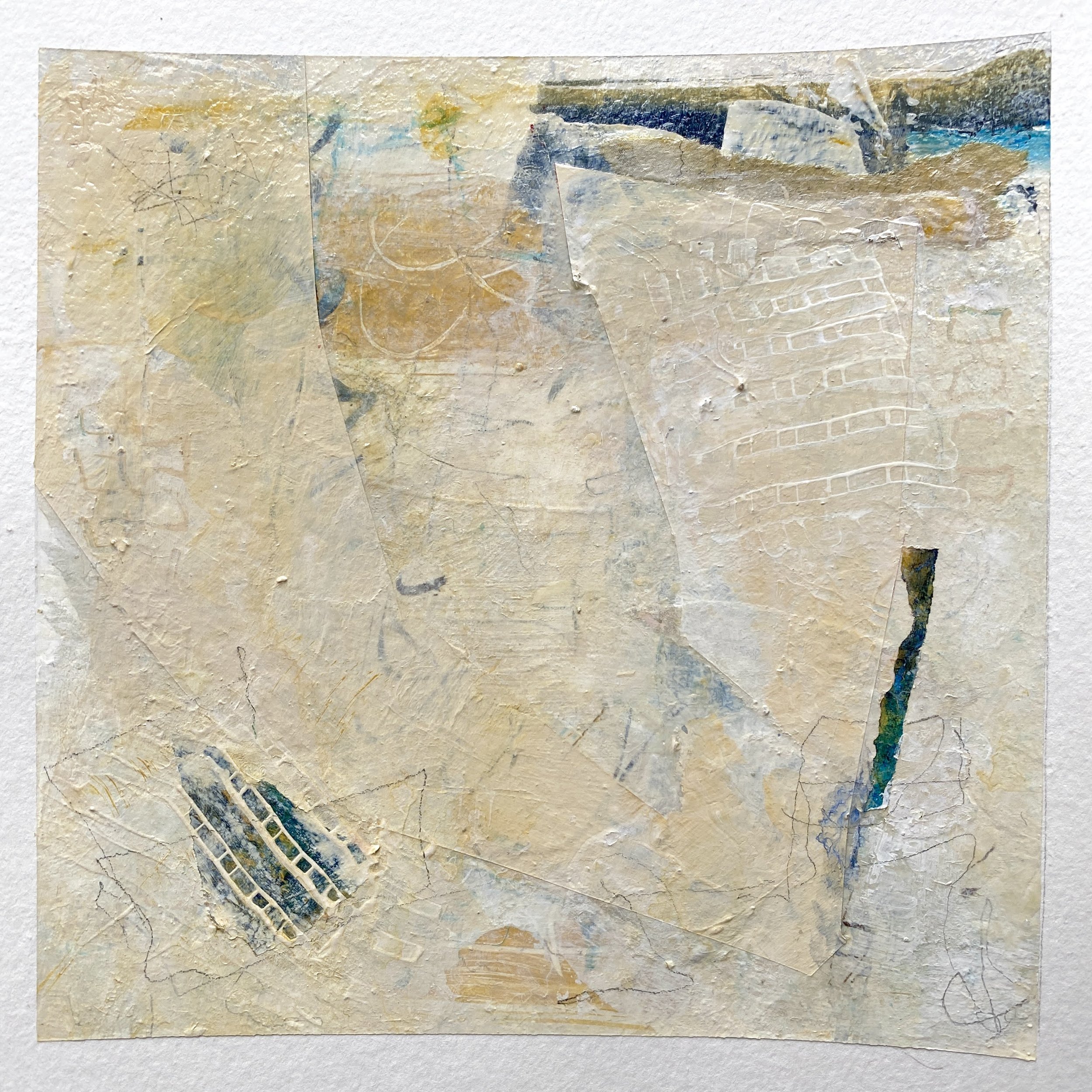 "Markers," acrylic and mixed media on paper, 6"x6" (sold)