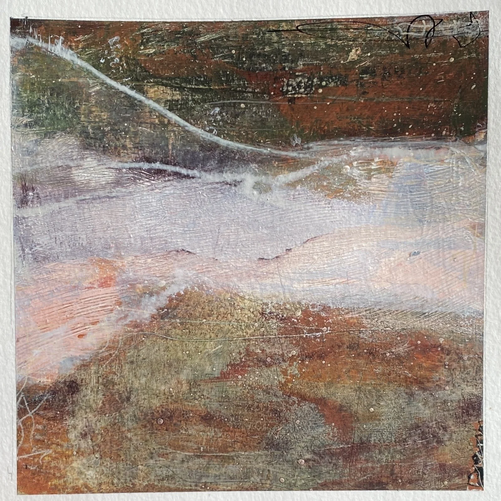 "When The Stonecutter Dreams," acrylic on paper 6"x6" (sold)